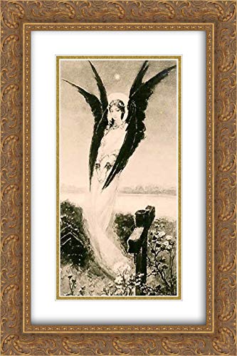 Angel of Sadness 16x24 Gold Ornate Framed Art Print - Double Matted Museum Quality Wall Decor by Wilhelm Kotarbinski - Perfect for Living Room, Bedroom, or Office Decor