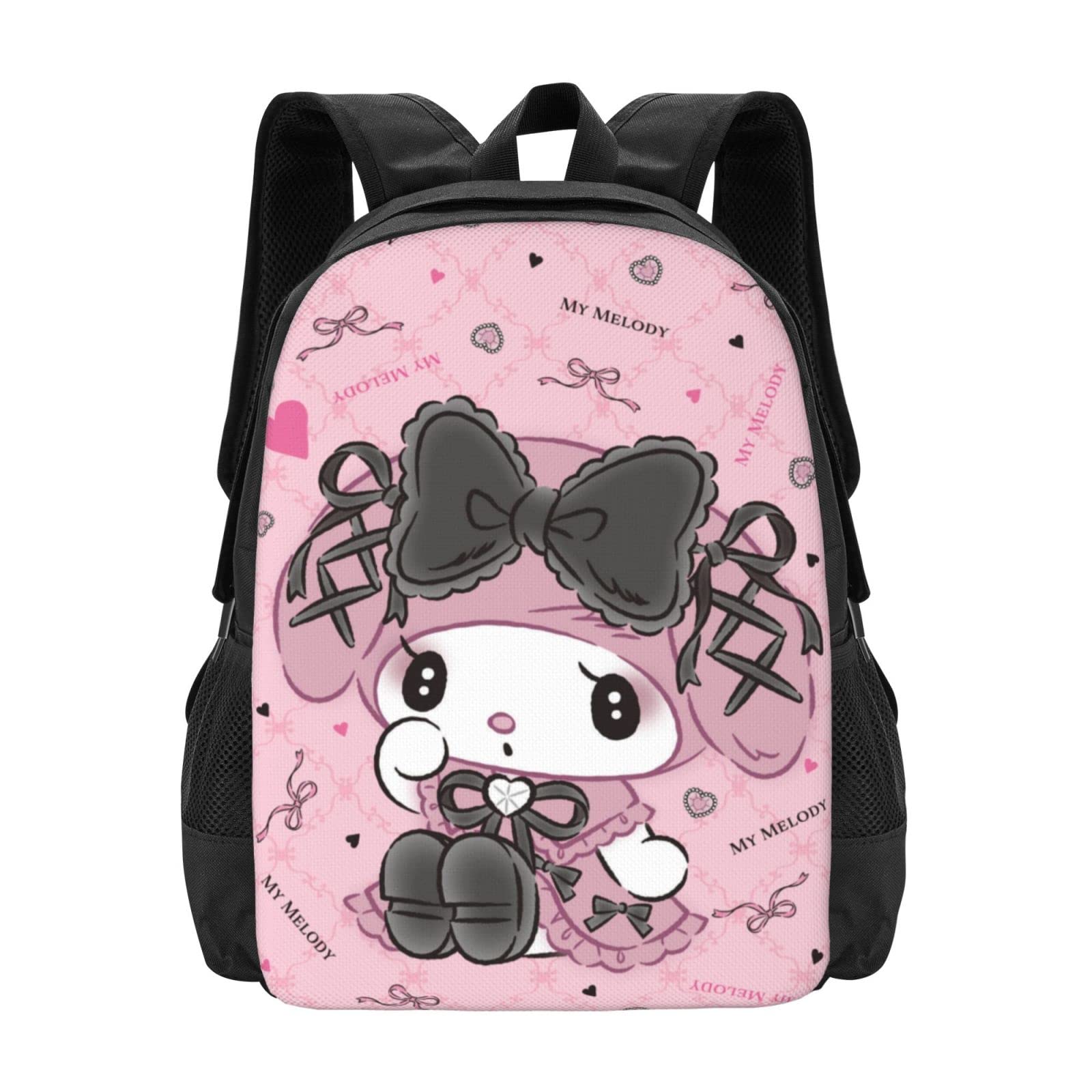 Cute Sanrio Kuromi & My Melody Print Lightweight Backpack - Durable School Bag for Kids, Elementary Students & Travel - Kawaii Anime Character Backpack for Girls & Boys - Perfect for School, Day Trips & Cosplay