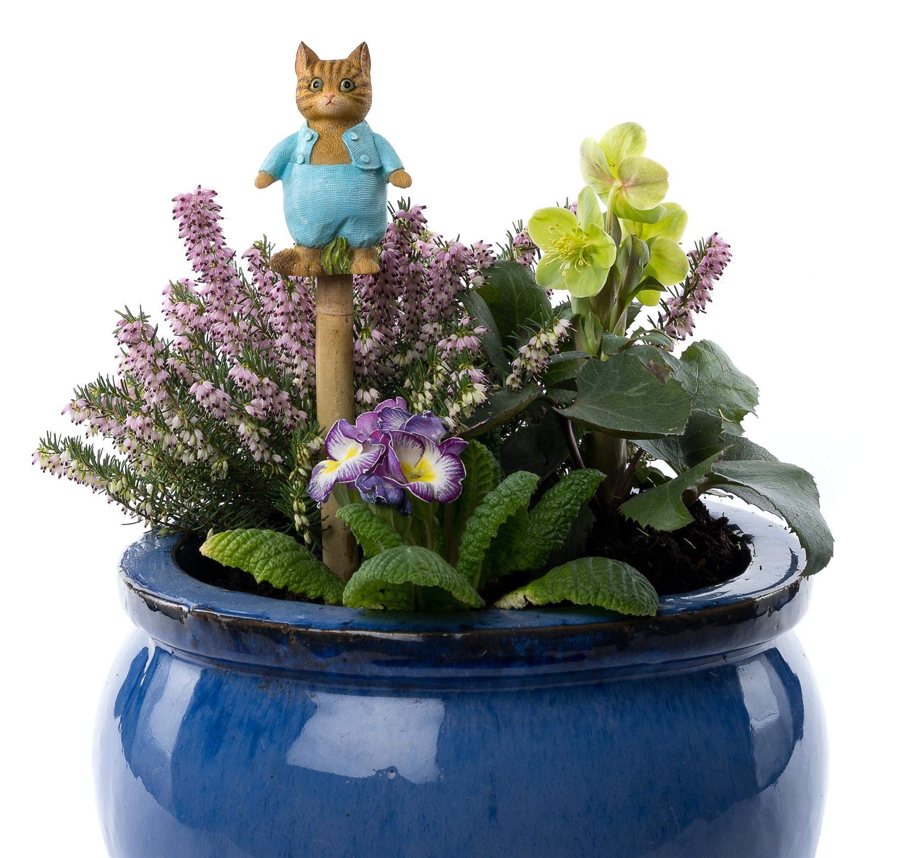 Handmade Beatrix Potter Tom Kitten Flower Pot Stake Topper - Unique Garden Ornament & Yard Art Decor for Outdoor Gardens, Patios, and Flower Beds