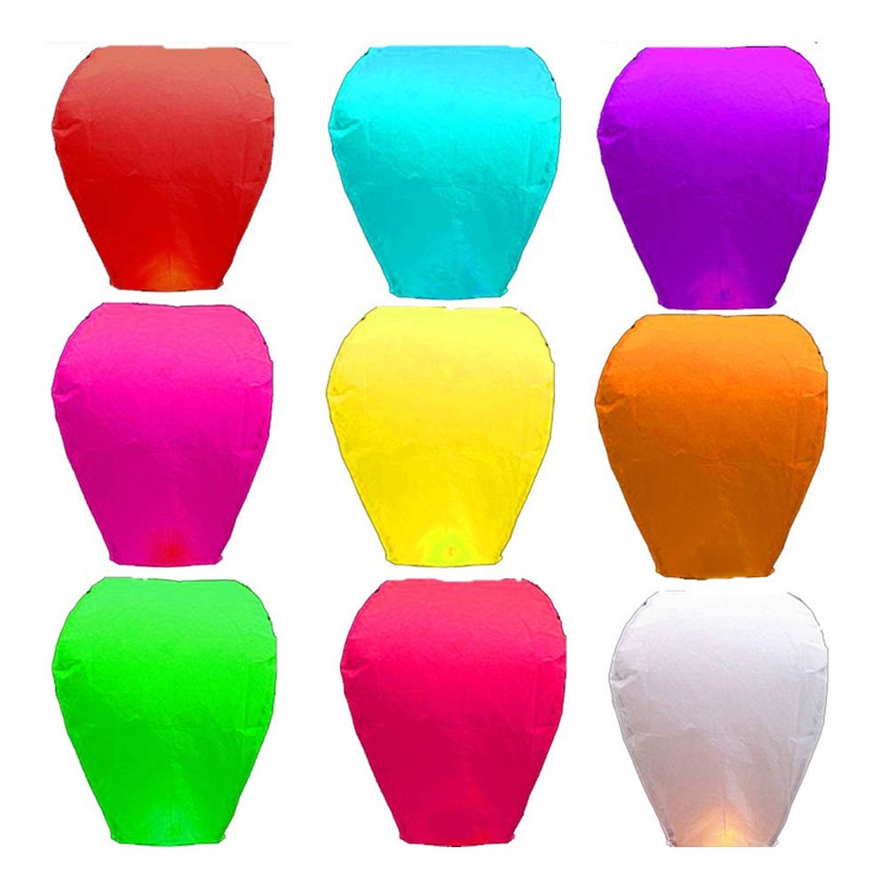 Heart-Shaped Sky Lanterns for Prayers & Wishes - Flying Paper Fire Lanterns for Blessings, Mourning & Spiritual Communication - Perfect for Memorials, Weddings & Festivals