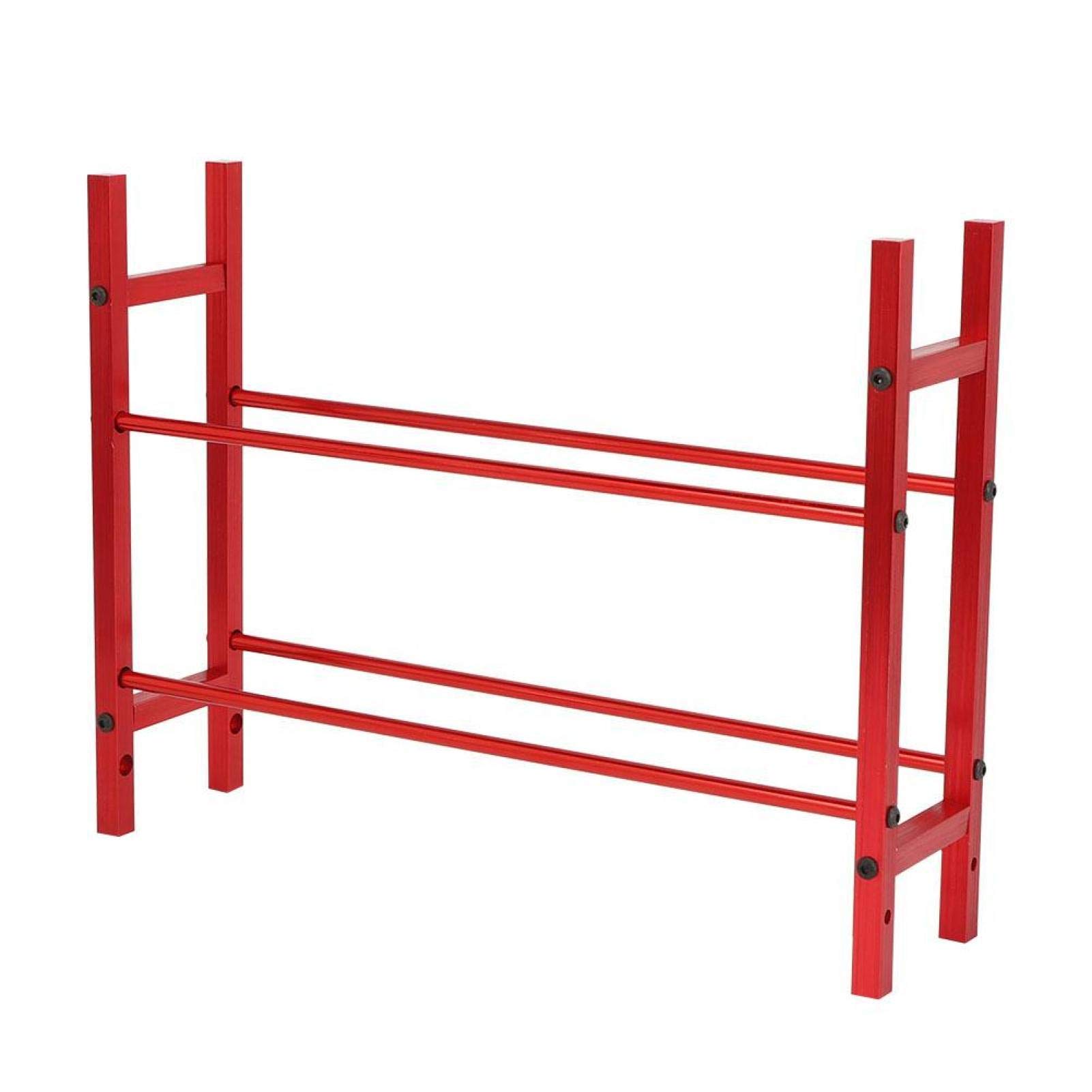 Germerse Double-Layer Aluminum Alloy RC Car Tire Display Shelf & Storage Rack - Realistic 2-Tier Holder for 1/10 Scale RC Cars & Crawlers - Perfect for Garage Organization & RC Hobbyist Collections