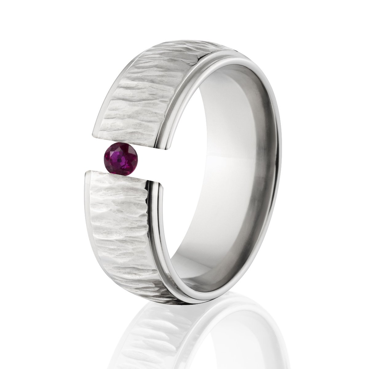 Stunning Ruby Titanium Tension Ring for Women | Elegant Jewelry Gift