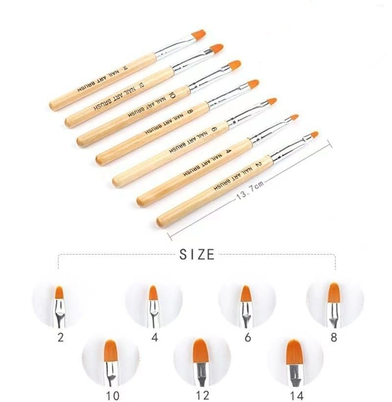 Professional UV Gel Nail Brush Set - Poly Extension Gel Brush, Nail Art Tips Builder Brush & Painting Pen for Acrylic Nails - Perfect for Salon, Home Manicure & DIY Nail Art Designs