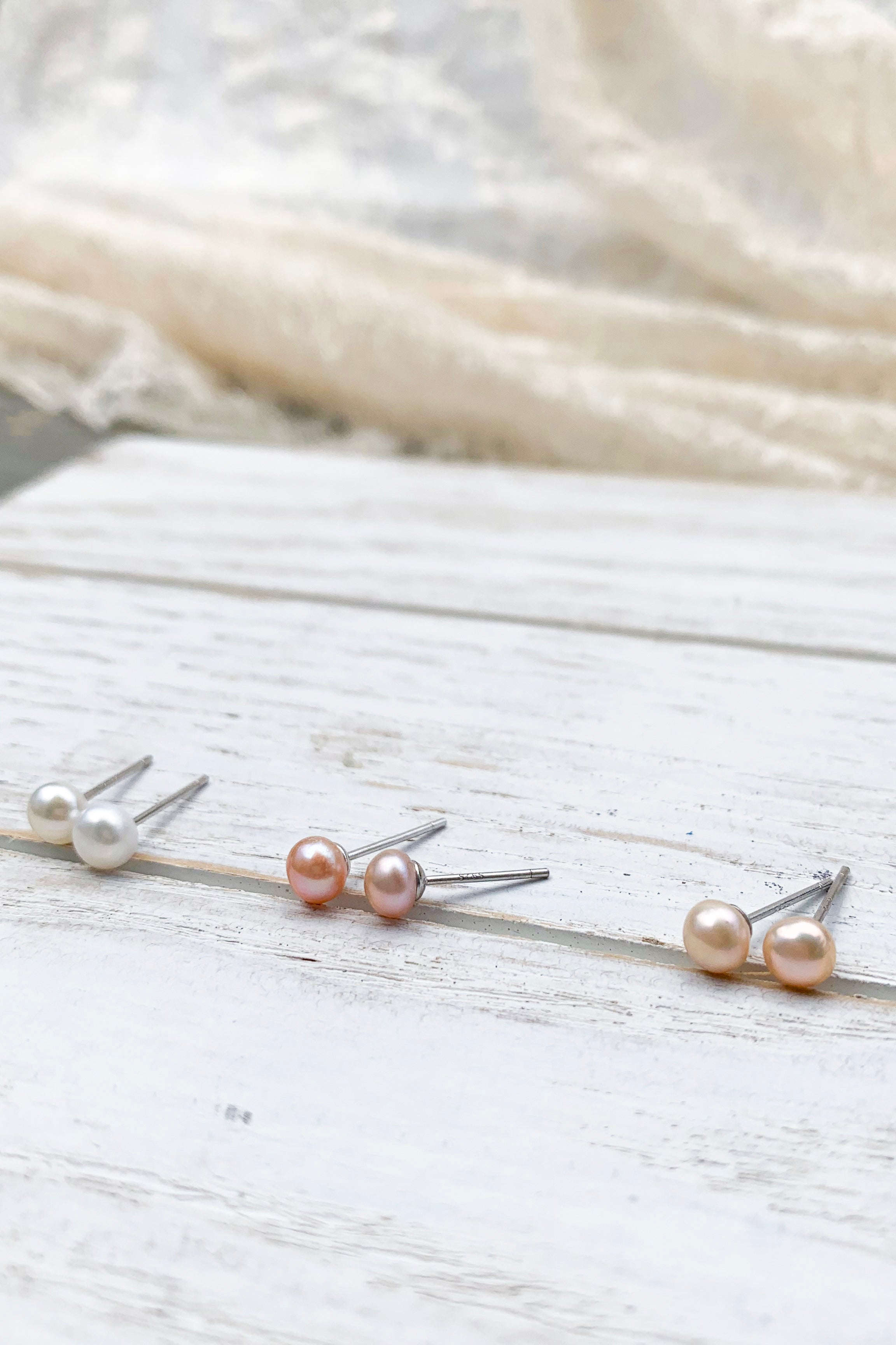5mm Freshwater Pearl Stud Earrings for Women - Classic Elegant Bridal Jewelry, Wedding Party Gifts, Birthday Present for Her - Perfect for Bridesmaids, Anniversary & Special Occasions