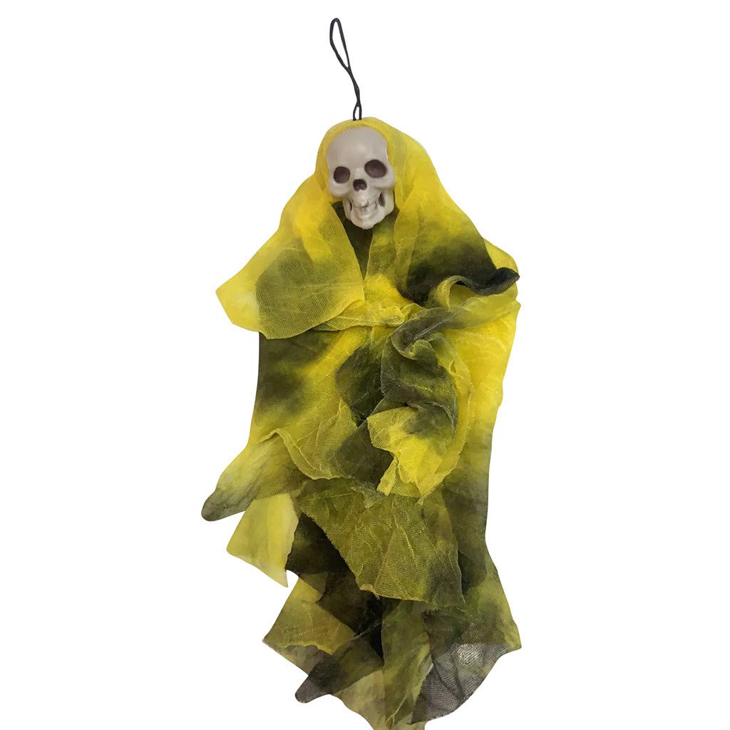 Scary Halloween Skull Doll Decor - Spooky Skeleton Hanging Prop for Women & Adults | Perfect for Halloween Party Decorations, Haunted House Props & Themed Costume Accessories