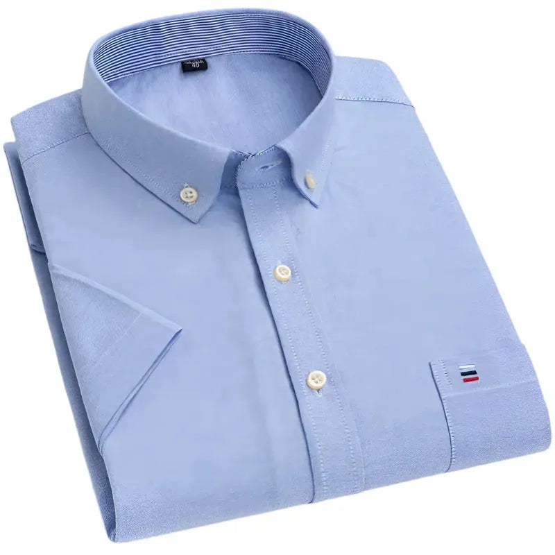 Men's Classic Short Sleeve Oxford Shirt - Casual Button Down Shirt for Men - Perfect for Office, Business Casual & Summer Outfits