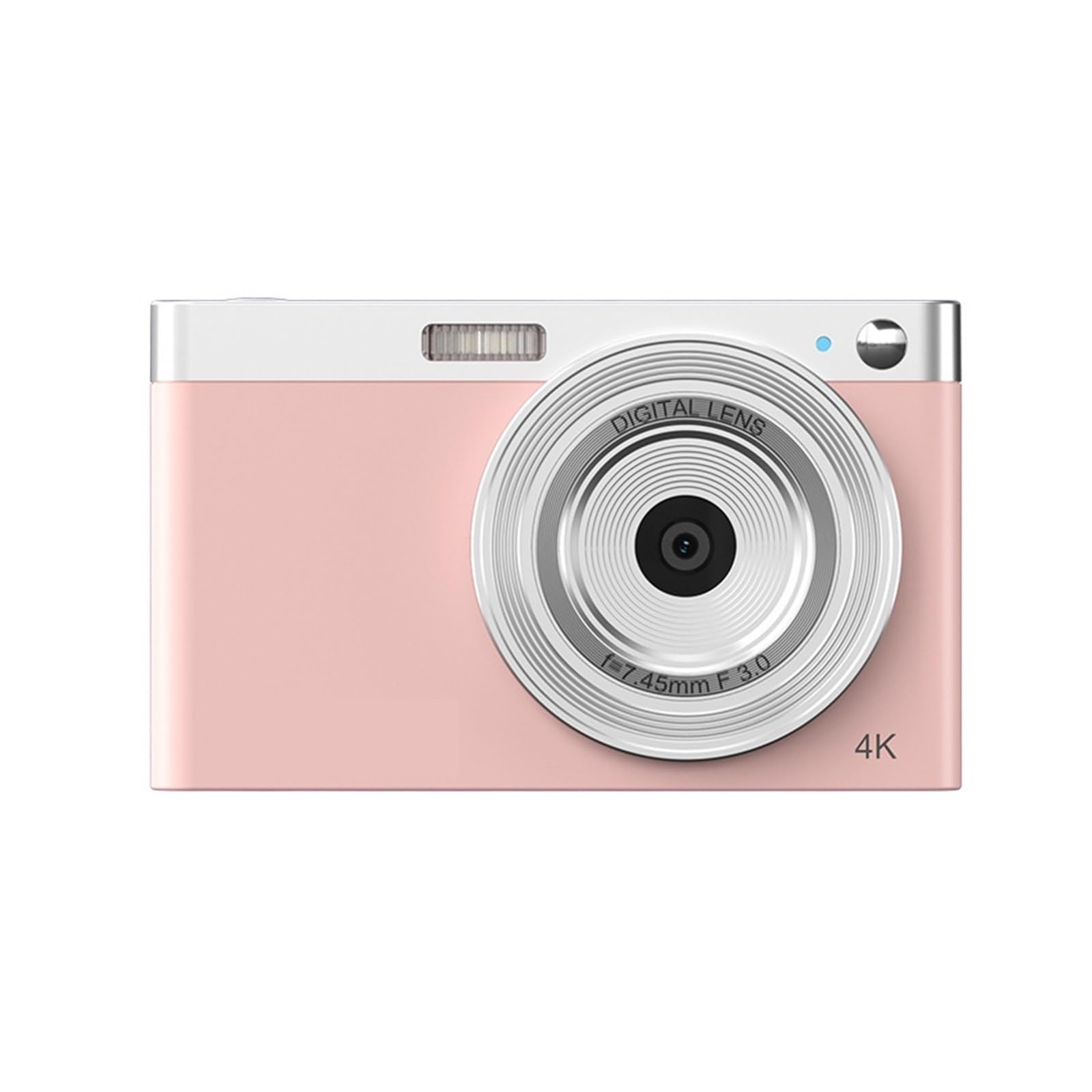 4K Retro VLOG Camera - Portable Digital SLR Video Camera with Auto Focus & Flip Screen for YouTube, Travel Vlogging, and Selfie Photography (Pink)