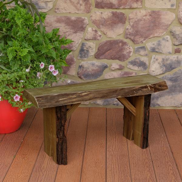 Wildwood Bench by A L Furniture - Rustic Wooden Entryway Bench for Hallway, Bedroom, or Outdoor Patio Seating