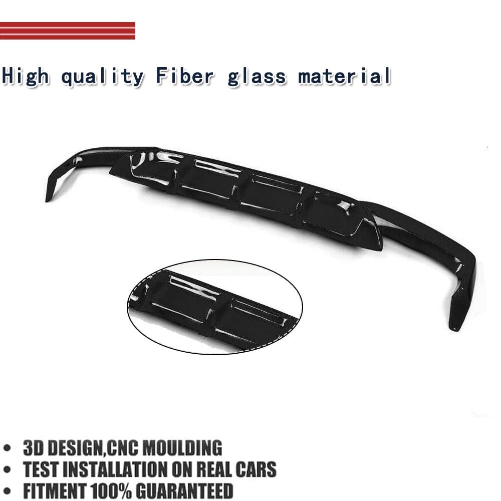 BMW 6 Series F06 F12 F13 Rear Diffuser Spoiler - Gloss Black Bumper Cover Lower Lip Valance Protector for 640i 650i M Sport M6 (2013-2018) | Enhances Aerodynamics & Sporty Look for Street Racing & Car Shows