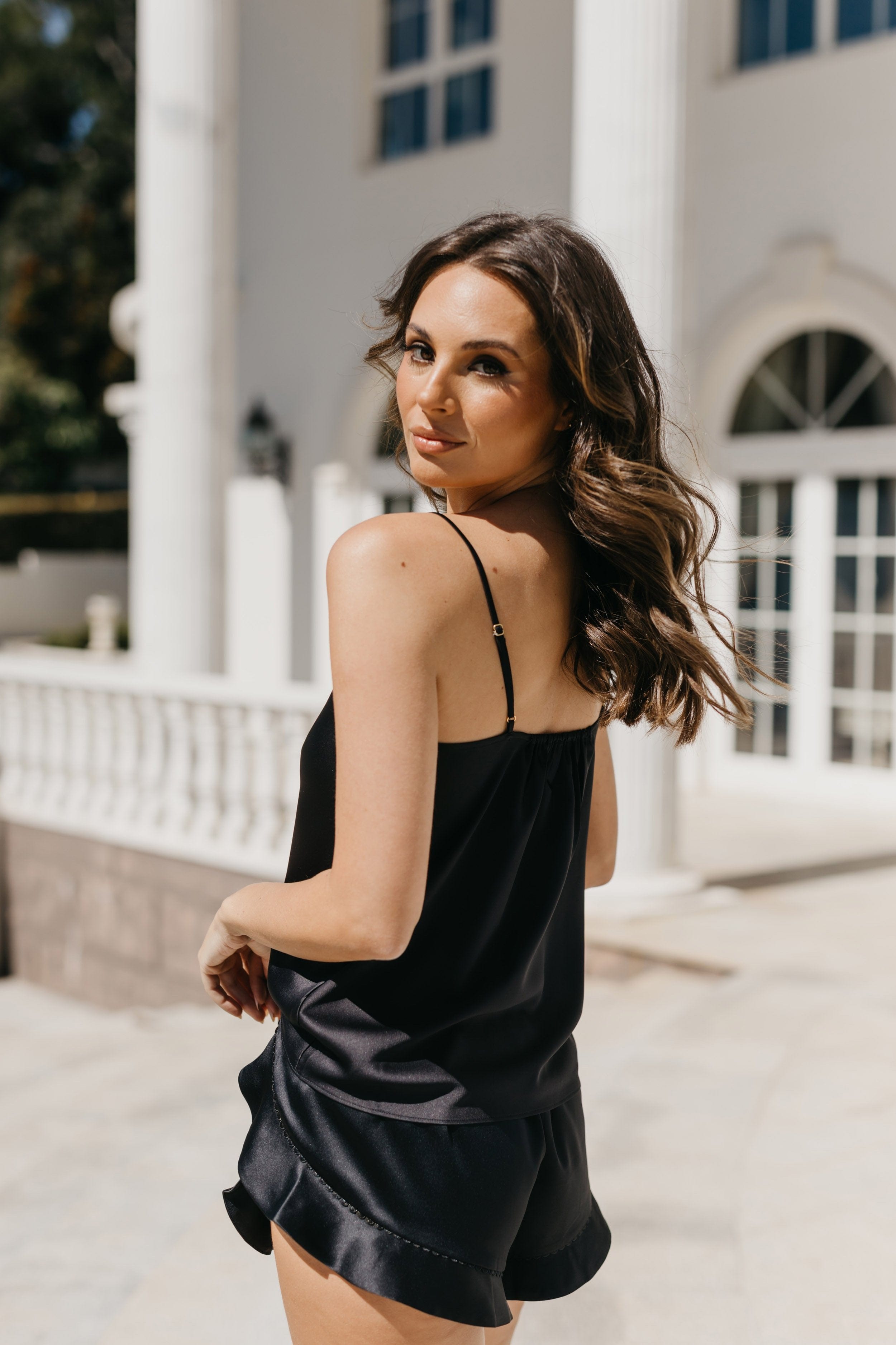 Pia Cami and Ruffle Short Set - Women's Summer Loungewear & Sleepwear Set for Comfortable Nights & Relaxing at Home