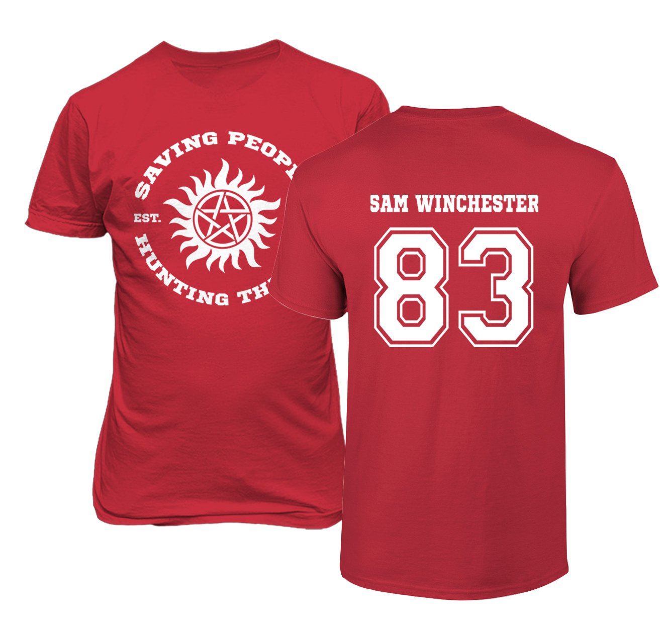 Supernatural Sam Winchester Graphic T-Shirt for Men - Soft Cotton Tee with Vintage Print - Perfect for Casual Wear, Fan Conventions, and TV Show Merchandise