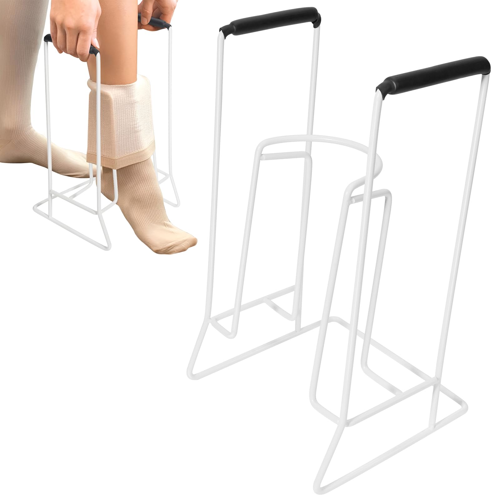 Donner Adaptive Dressing Aid for Compression Socks - Large Sock Assist Tool for 18-20 Inch Calf Circumference - Ideal for Elderly, Arthritis & Post-Surgery Recovery - Essential Mobility Aid for Daily Dressing