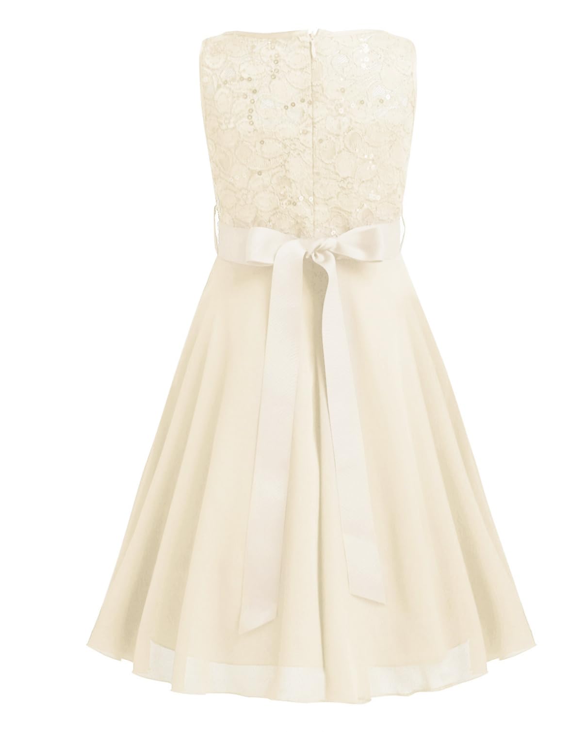 Flower Girl Wedding Dress with Sequins & Lace - Sleeveless Chiffon Bridesmaid Gown for Pageants & Formal Events - Perfect for Weddings, Parties & Special Occasions