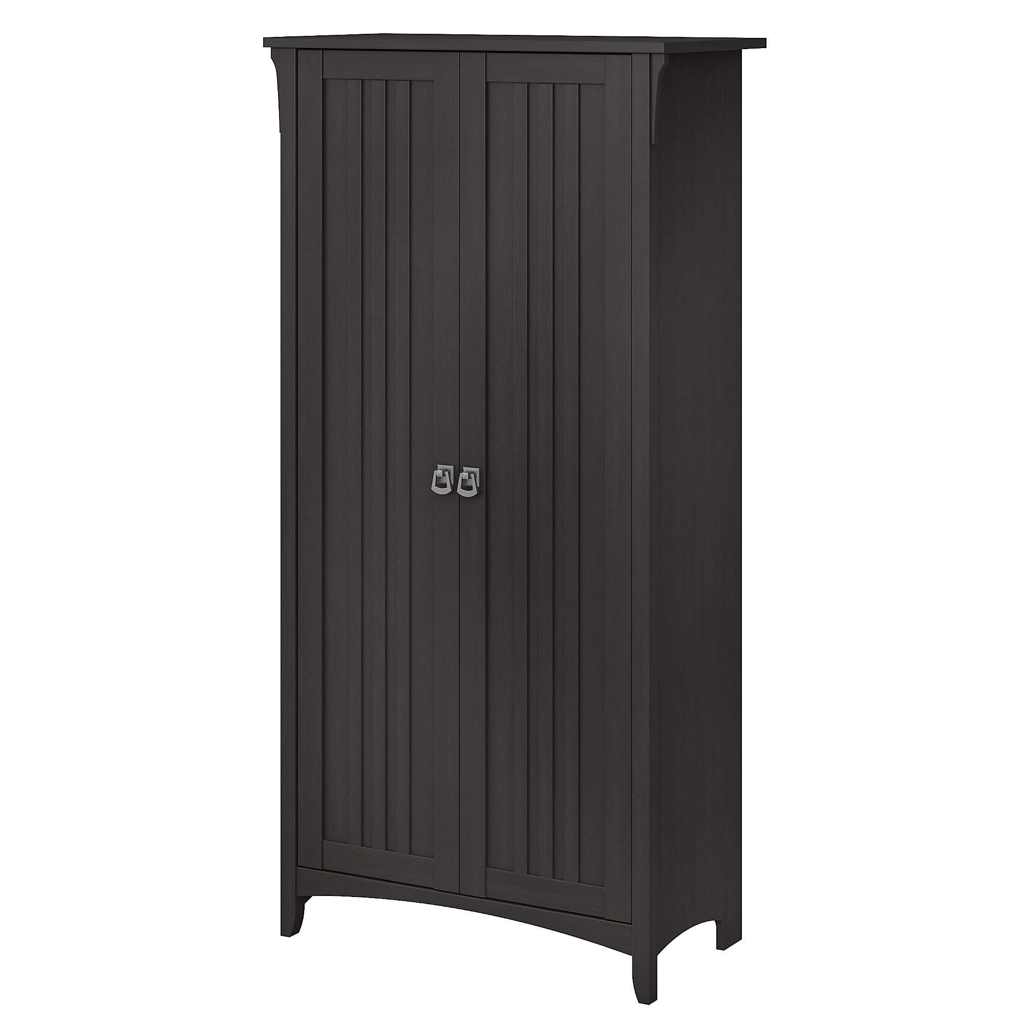 Bush Furniture Salinas Kitchen Pantry Cabinet with Doors - Vintage Black Finish for Storage Organization | Perfect for Pantry, Laundry Room & Home Office Use