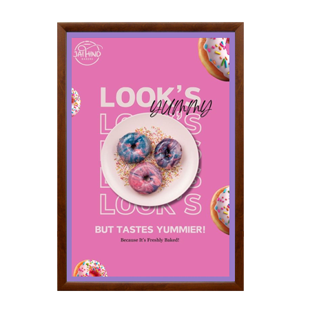 12x24 Designer Wood Snap Frames for Posters with 1 Wide Matboard - Perfect for Home Decor, Office Displays & Art Gallery Exhibitions