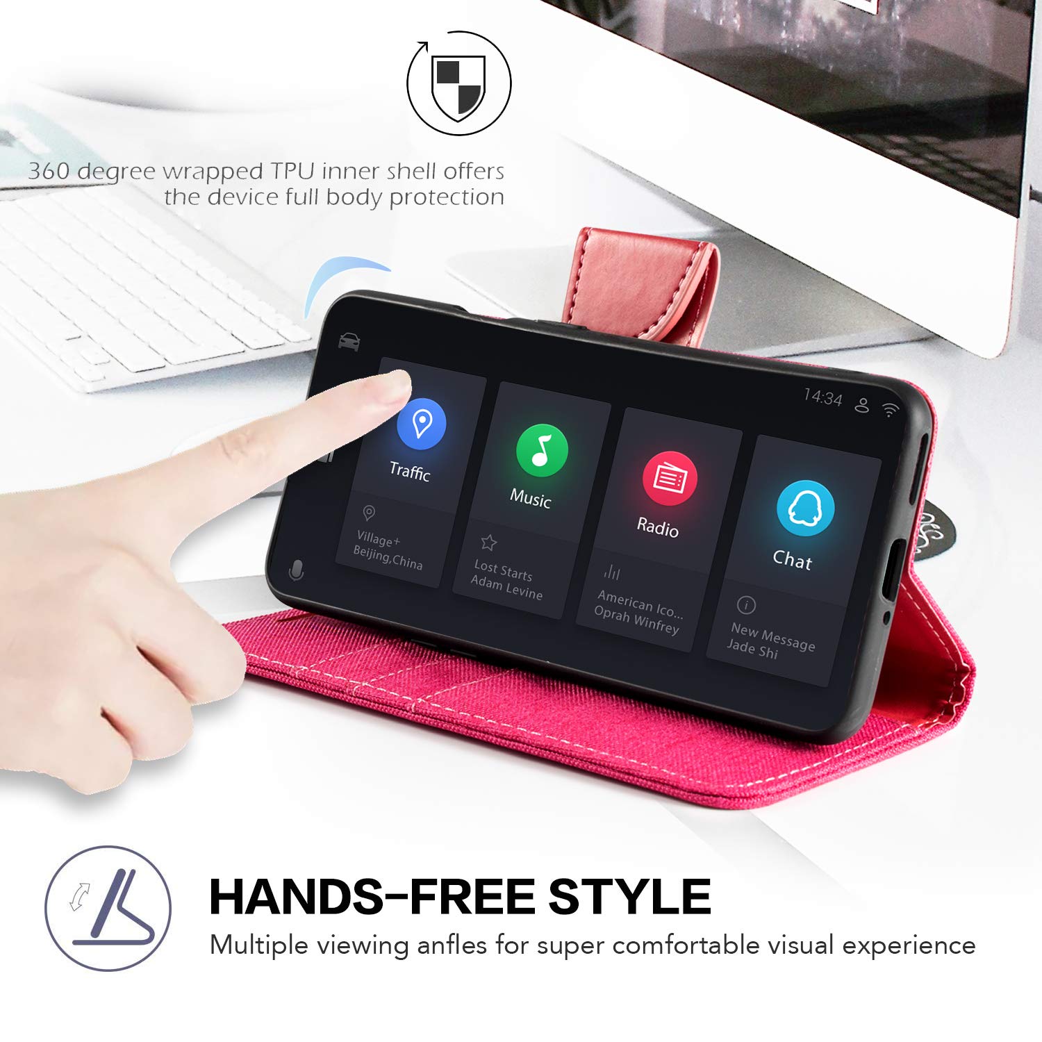 Premium Oxford Leather Wallet Case with Soft TPU Back Cover & Magnetic Flip for Tecno Spark 8P (6.6