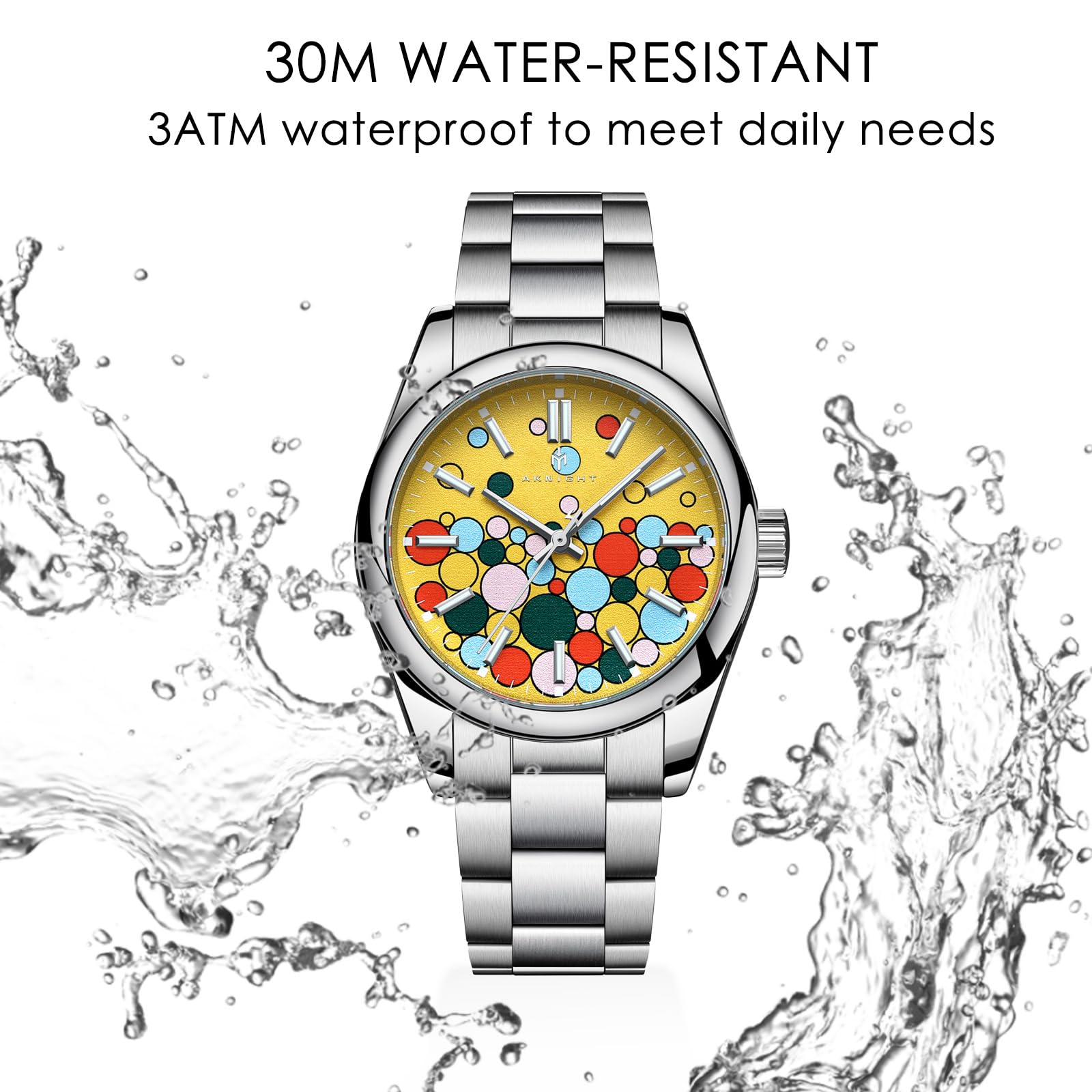 Waterproof Stainless Steel Men's Watch - Analog Chronograph Dress Watch with Luminous Hands | Elegant Fashion Timepiece for Business, Formal Events & Gifts | Durable & Easy to Read