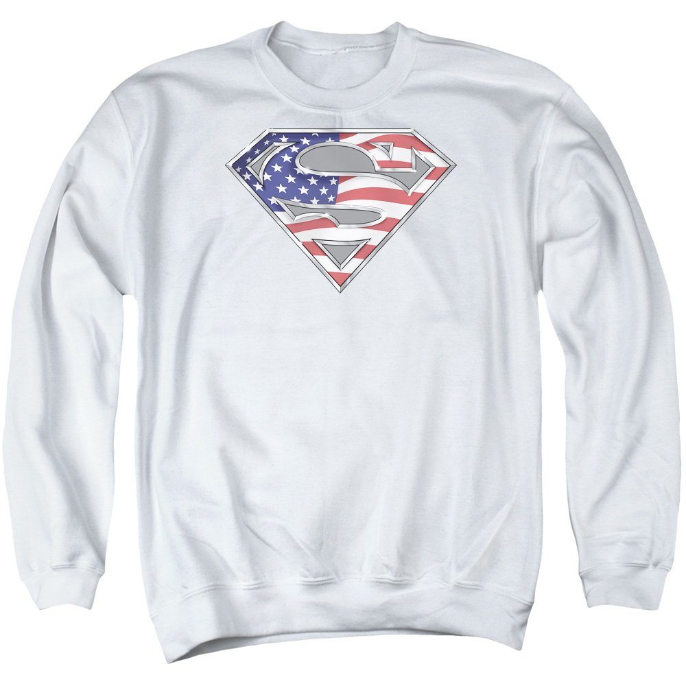 Superman All American Shield Unisex Crewneck Sweatshirt for Men & Women | Comfortable Cotton Pullover for Casual Wear, Cosplay & Superhero Fans