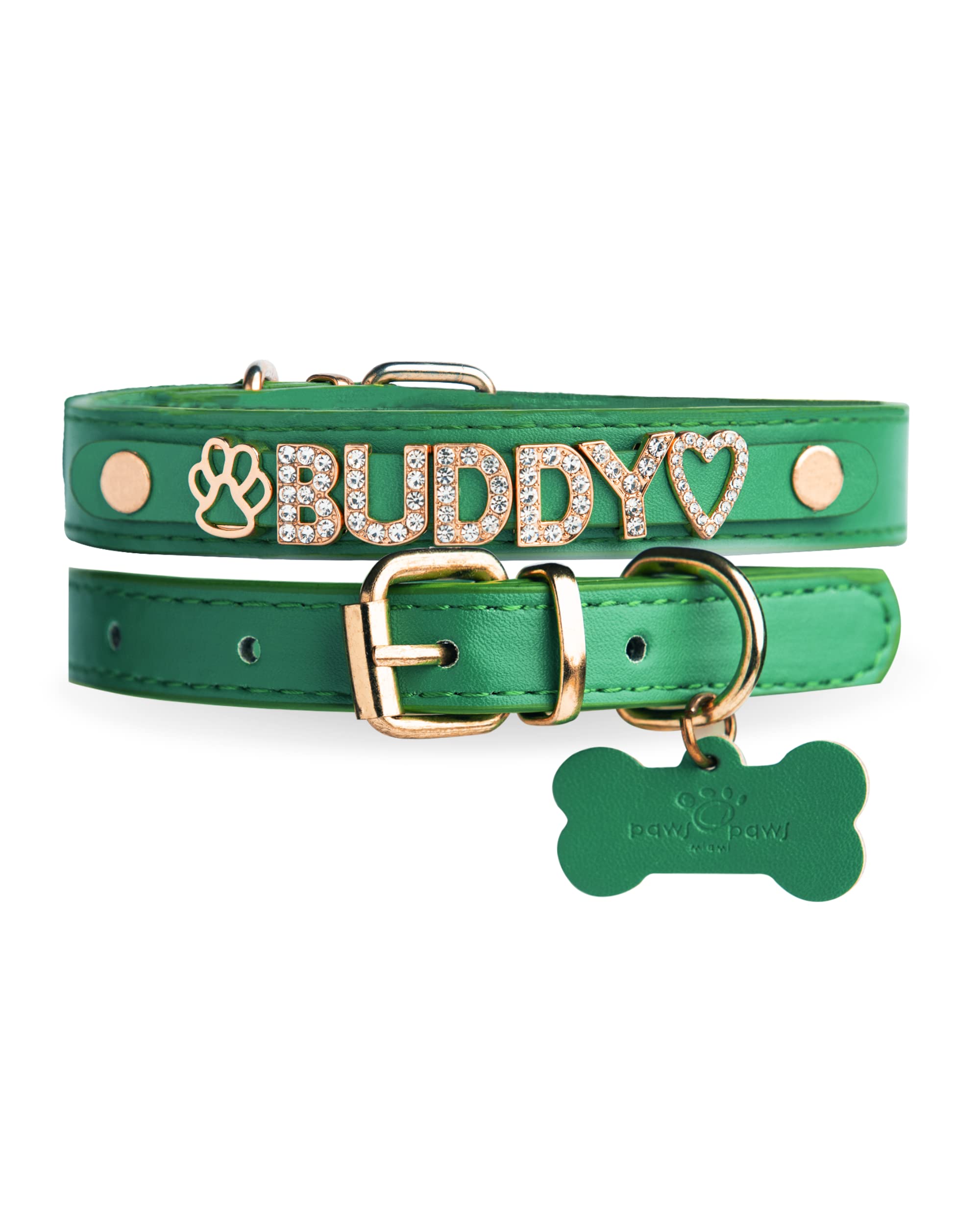 Custom Studded Bling Dog Collar for Small Dogs - Personalized Name Pet Collar for Puppies, Black Sparkling Jewelry Collar for Boy or Girl Dogs | Perfect for Daily Walks, Training & Stylish Pet Accessories