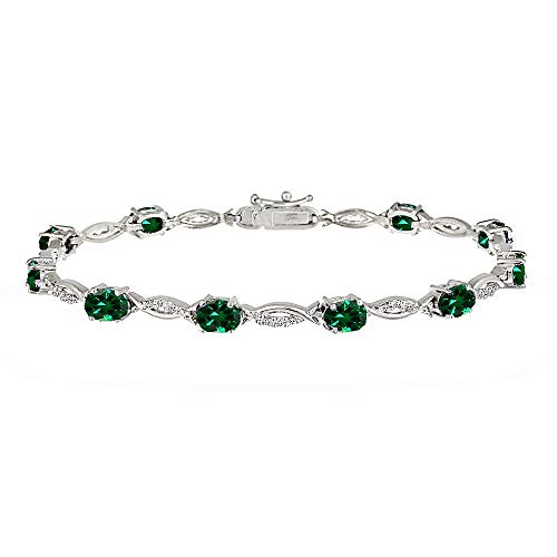 Simulated Emerald - Sterling Silver