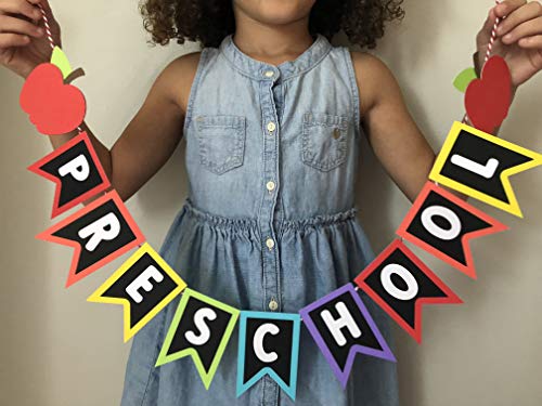 First Day of School Banner - Back to School Sign for Preschool & Kindergarten - Mini Classroom Decor for Boys & Girls - Perfect for Classroom Photos & Home Decor