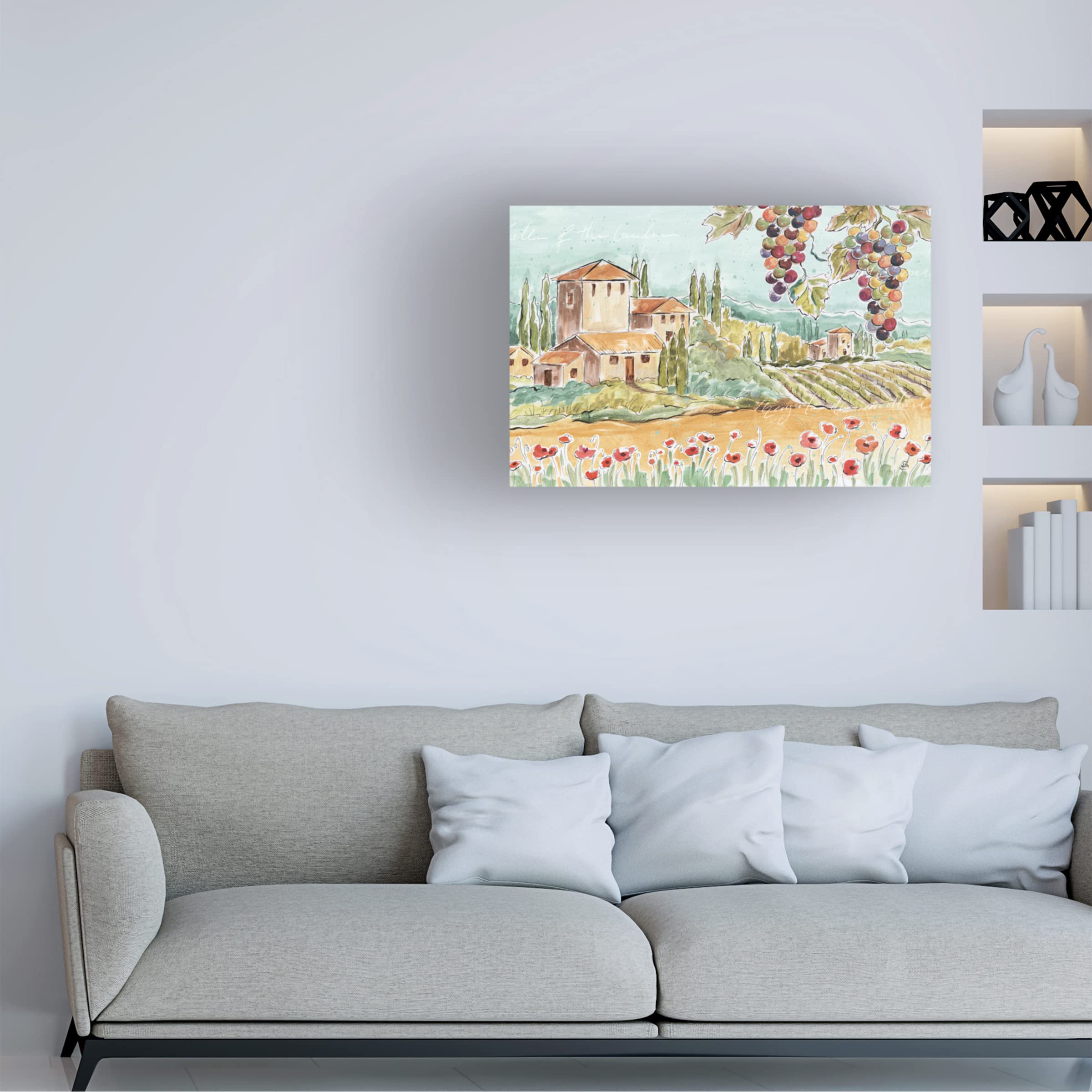 Trademark Fine Art 'Framework III with Taupe' Canvas Wall Art by Veronique Charron - Modern Abstract Painting for Living Room, Bedroom & Office Decor