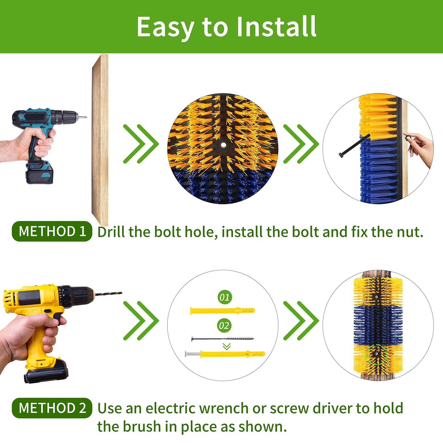 4Pcs Extra Large Livestock Scratch Brush for Horses, Cows, Pigs & Sheep - Upgraded Grooming & Itch Relief Tool for Back Scratching - Durable Yellow Cattle Scratcher for Farm Animals & Stable Use