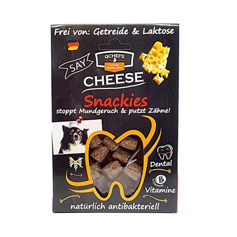Qchefs Natural Cheese Dental Dog Chews - Healthy Dog Treats for Teeth Cleaning, 65g - Perfect for Puppy Training & Senior Dog Oral Care