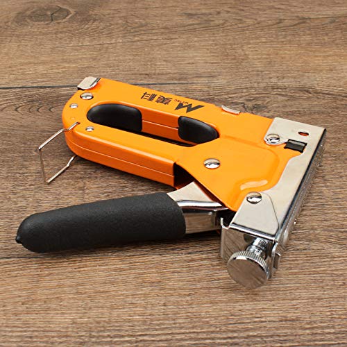 Heavy Duty Staple Gun Kit with 600 Staples (U Shape, Door Shape, T Shape) & Staple Remover - 3 Way Hand Operated Stapler for DIY Projects, Home Repair, Upholstery, and Woodworking - Plastic Body Construction