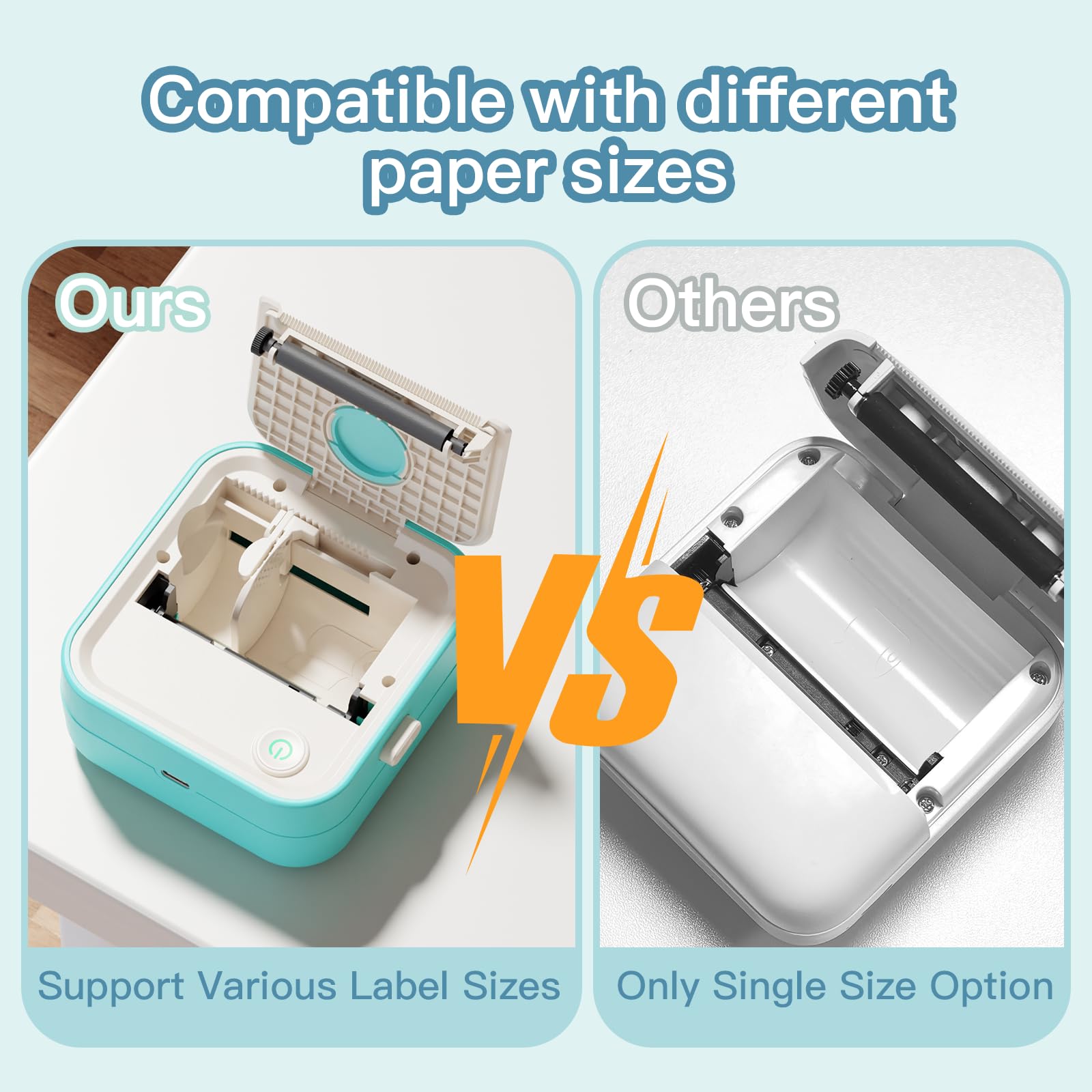 Portable Label Maker Machine with Tape - Mini Thermal Label Printer for iOS & Android | Sticker Maker for School, Home & Office Organization | Perfect for Photos, Notes & DIY Projects