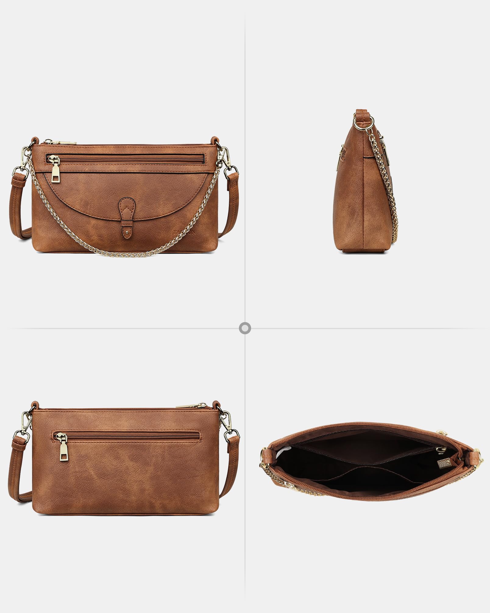 FADEON Small Crossbody Bags for Women - Trendy Vegan Leather Clutch Wristlet Purse with Adjustable Strap, Designer Shoulder Handbag for Everyday Use, Date Night & Travel Accessories