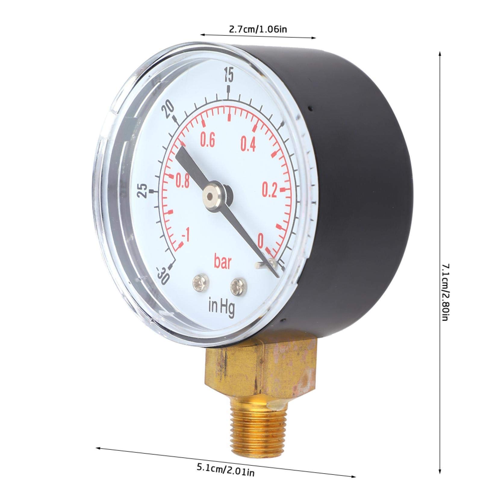 Oil Vacuum Gauge - Professional Air, Water & Oil Pressure Tester for Automotive, HVAC & Industrial Applications | Accurate Vacuum Measurement Tool