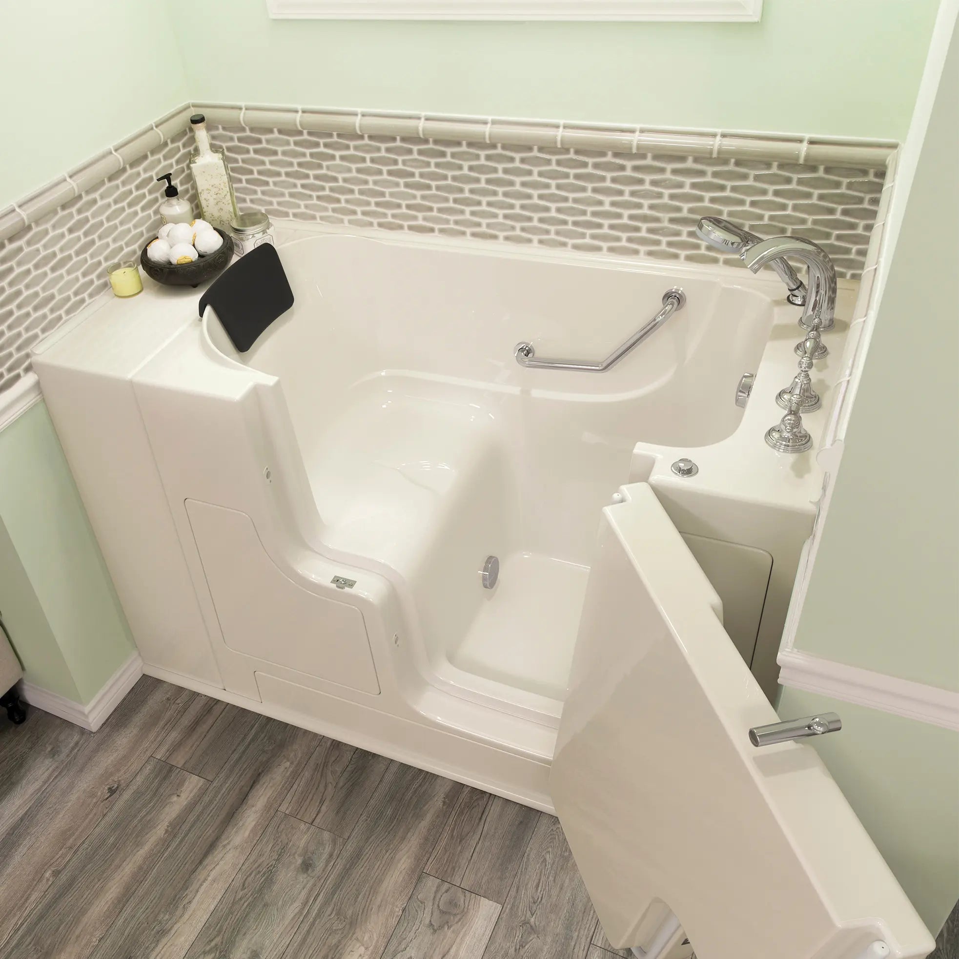 Premium 30 x 52 Inch Gelcoat Walk-In Bathtub with Soaker System & Right Hand Drain - Ideal for Elderly & Mobility Assistance, Spa-Like Relaxation at Home