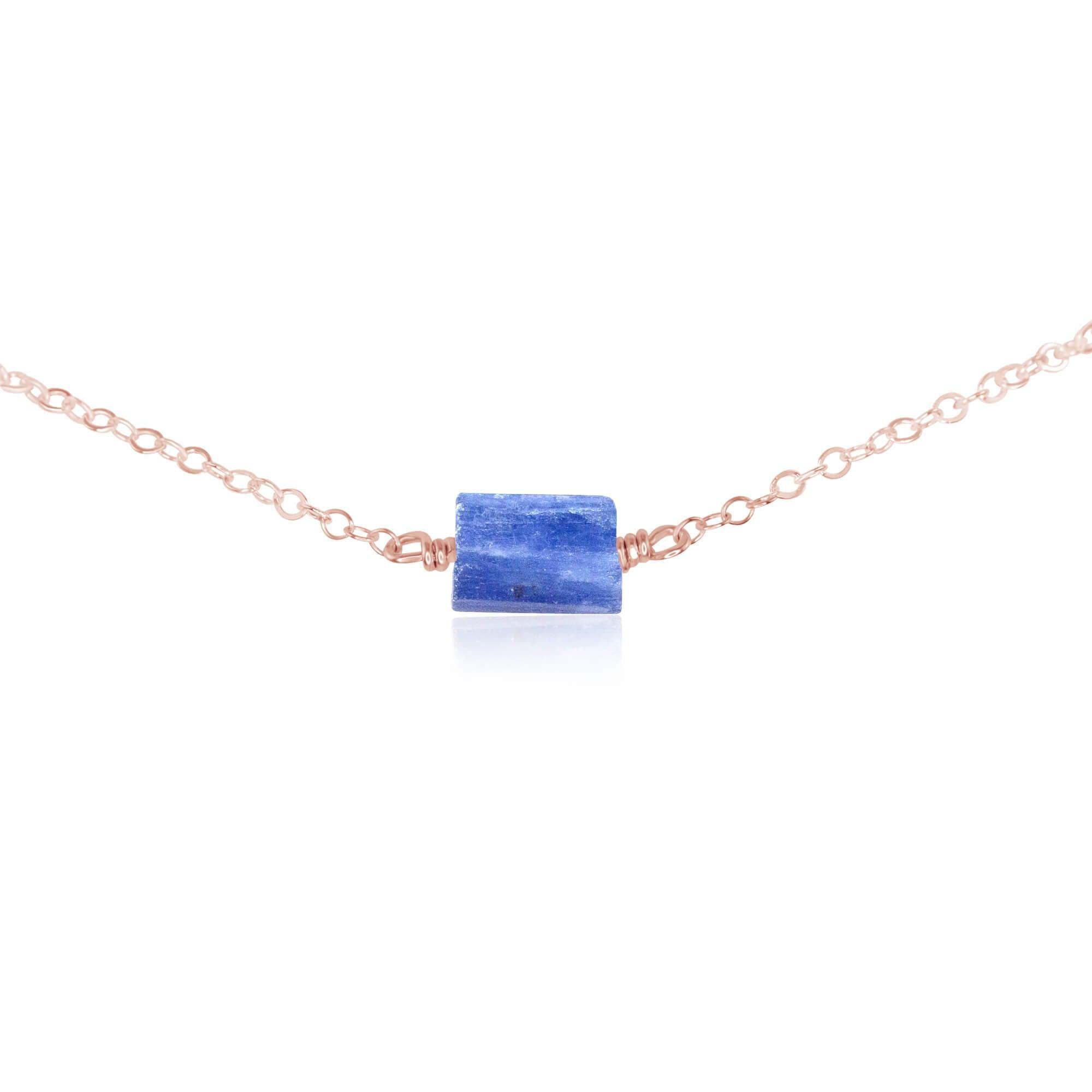 Natural Raw Kyanite Crystal Nugget Choker Necklace - Healing Stone Jewelry for Women, Energy Balancing & Stress Relief - Perfect for Meditation, Yoga & Spiritual Practices