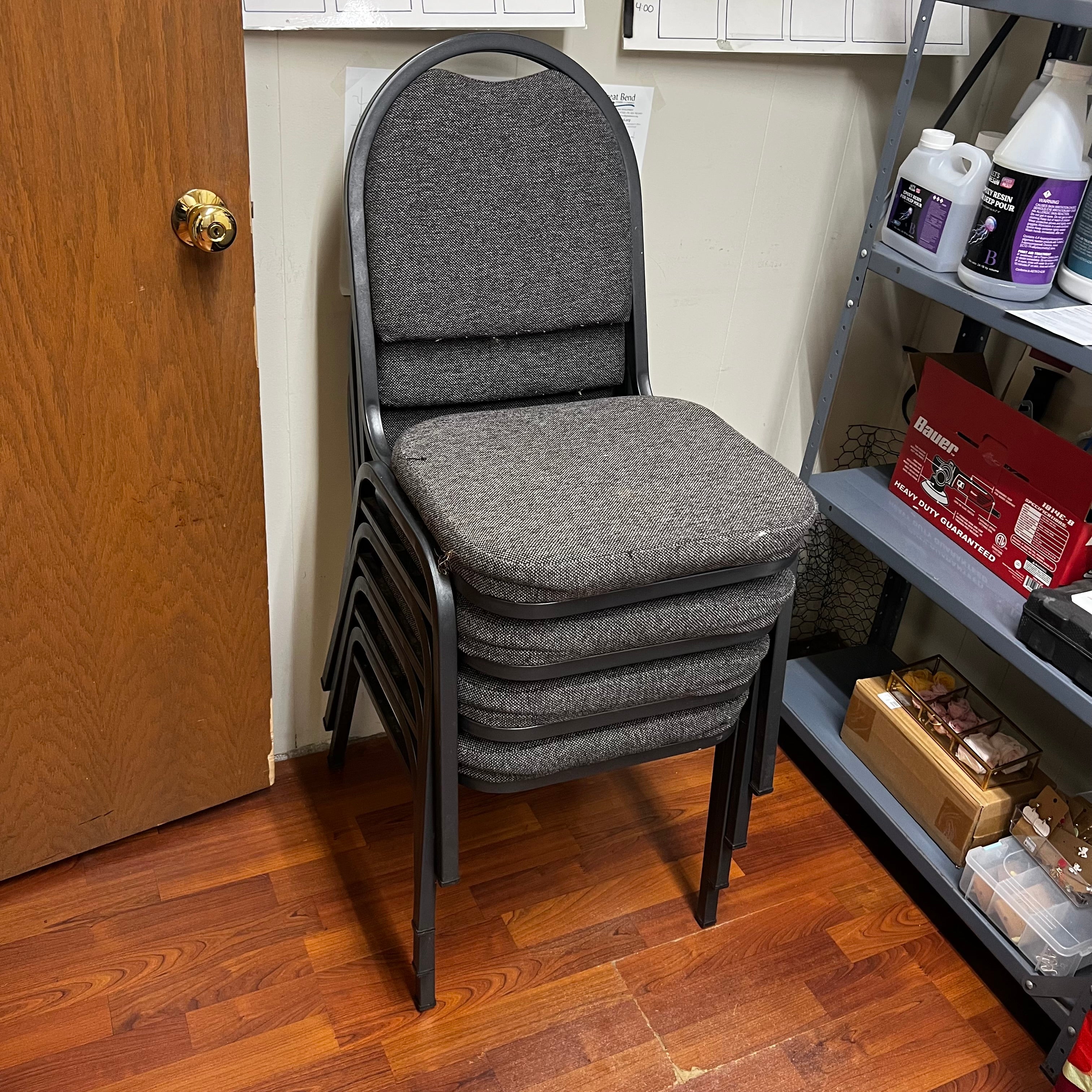 Set of 4 Gray Padded Dining Chairs - Comfortable Upholstered Seating for Kitchen, Dining Room, or Office - Perfect for Family Meals, Entertaining Guests, or Workspace Ergonomics
