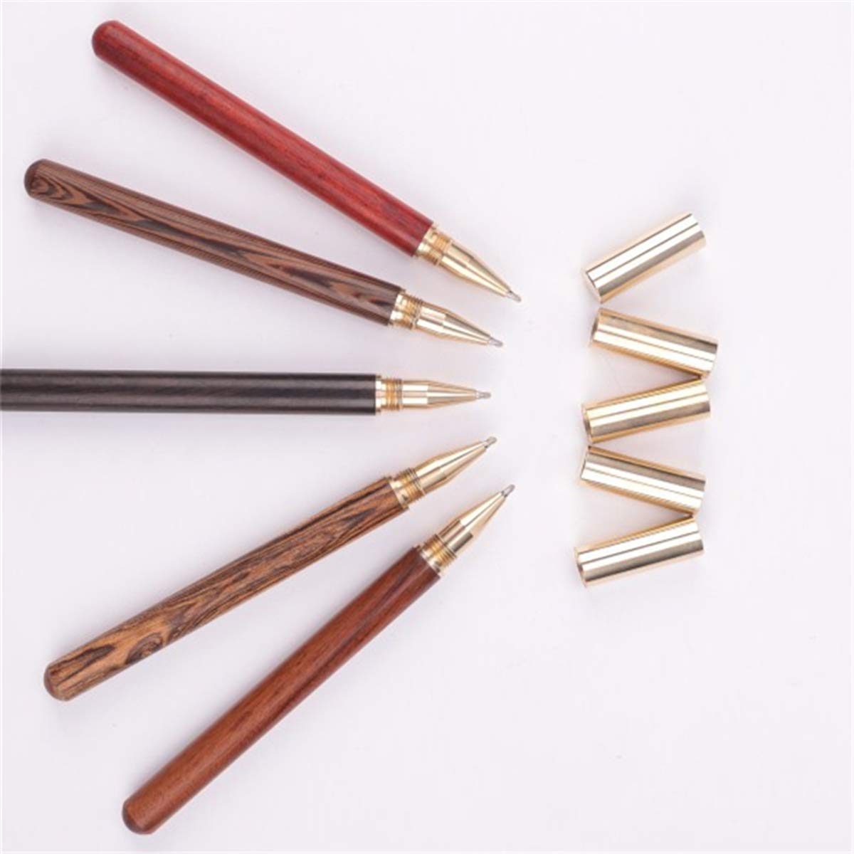 Vintage Wooden Ballpoint Pen with Brass Ball Roller & Metal Cap - Classic Writing Instrument for Office, School & Gift Giving - Perfect for Journaling, Note Taking & Everyday Use