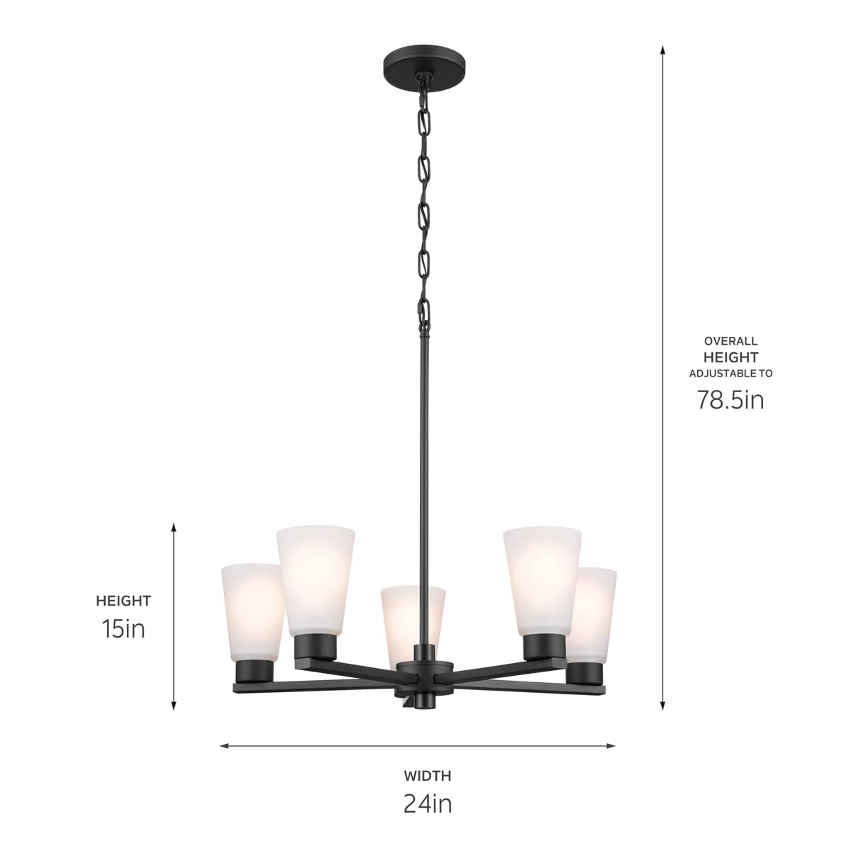 Kichler Stamos 5-Light Modern Black Chandelier - 24