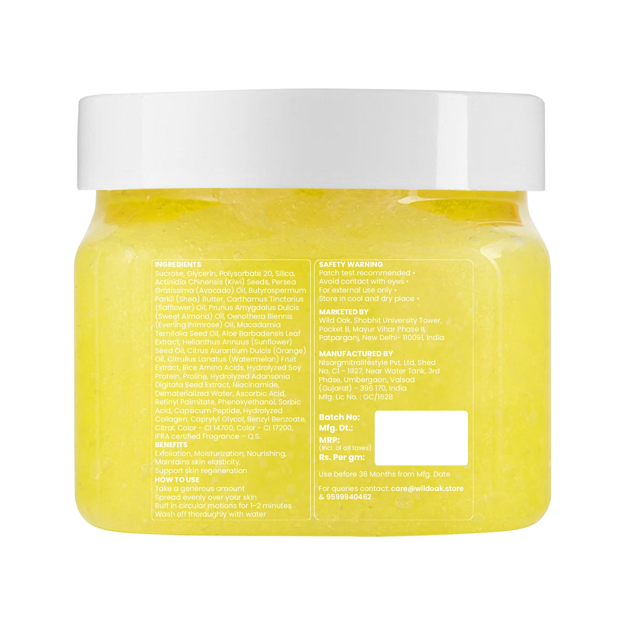WildOak Candid Lemon Shea Butter Sugar Body Scrub with Collagen & Peptides - Exfoliating & Hydrating Tan Removal Scrub for Dark Areas, Neck, Elbows, Bumpy Skin - 10.58 oz | Perfect for Spa Day, Self-Care Routine & Dry Skin Treatment