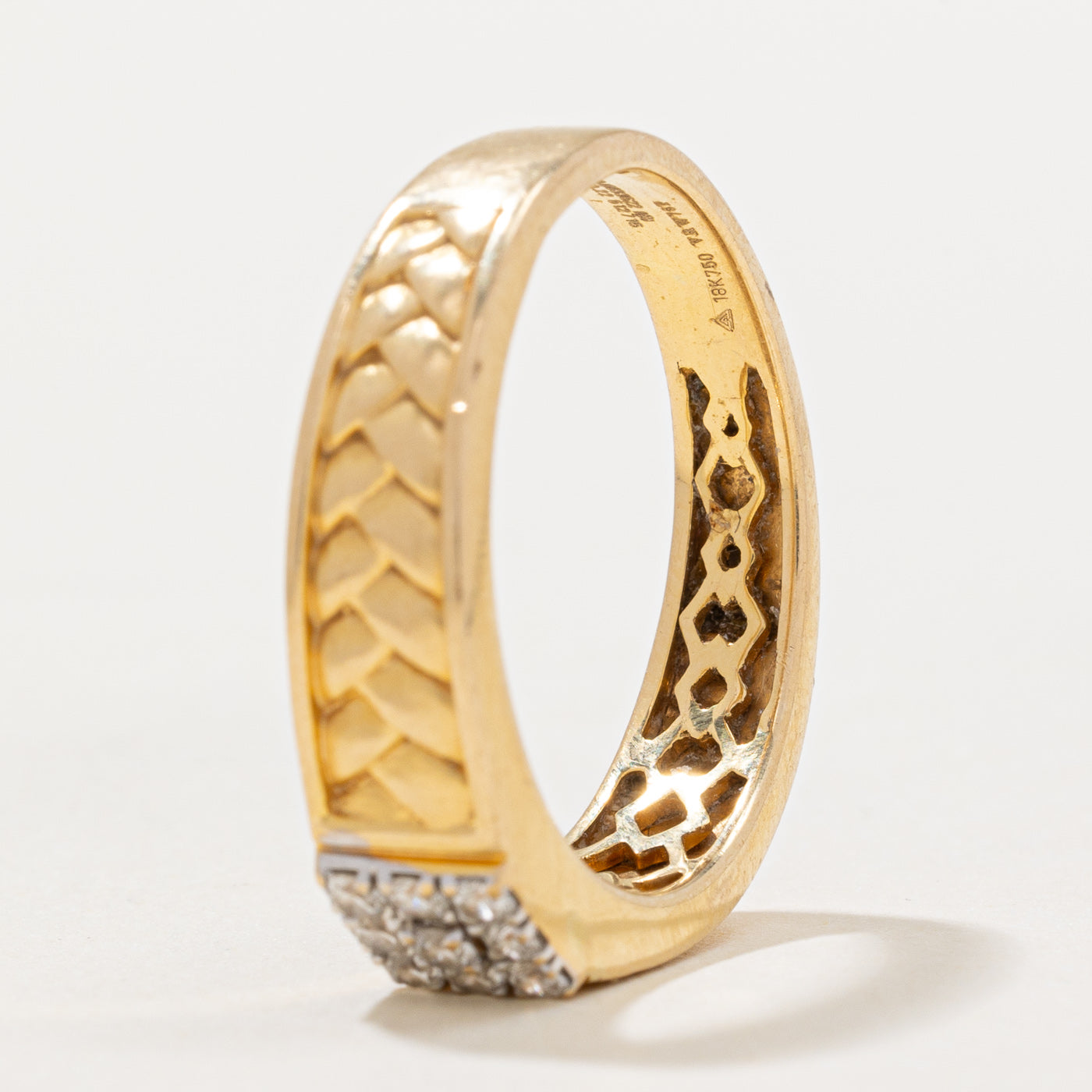 0.22ctw Diamond Grid Woven Band Ring - Size 8.5 | Elegant Stackable Wedding Ring for Women | Perfect for Anniversary, Engagement & Everyday Wear