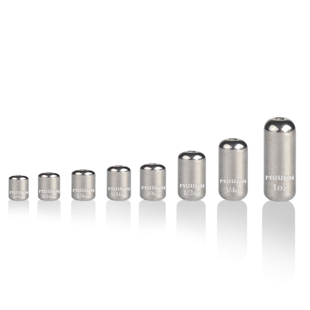 10pcs Tungsten Barrel Fishing Weights - 3 Colors & 8 Sizes (1/8oz to 1oz) | Streamlined Design for Carolina Rig | Perfect for Bass Fishing, Freshwater & Saltwater Angling