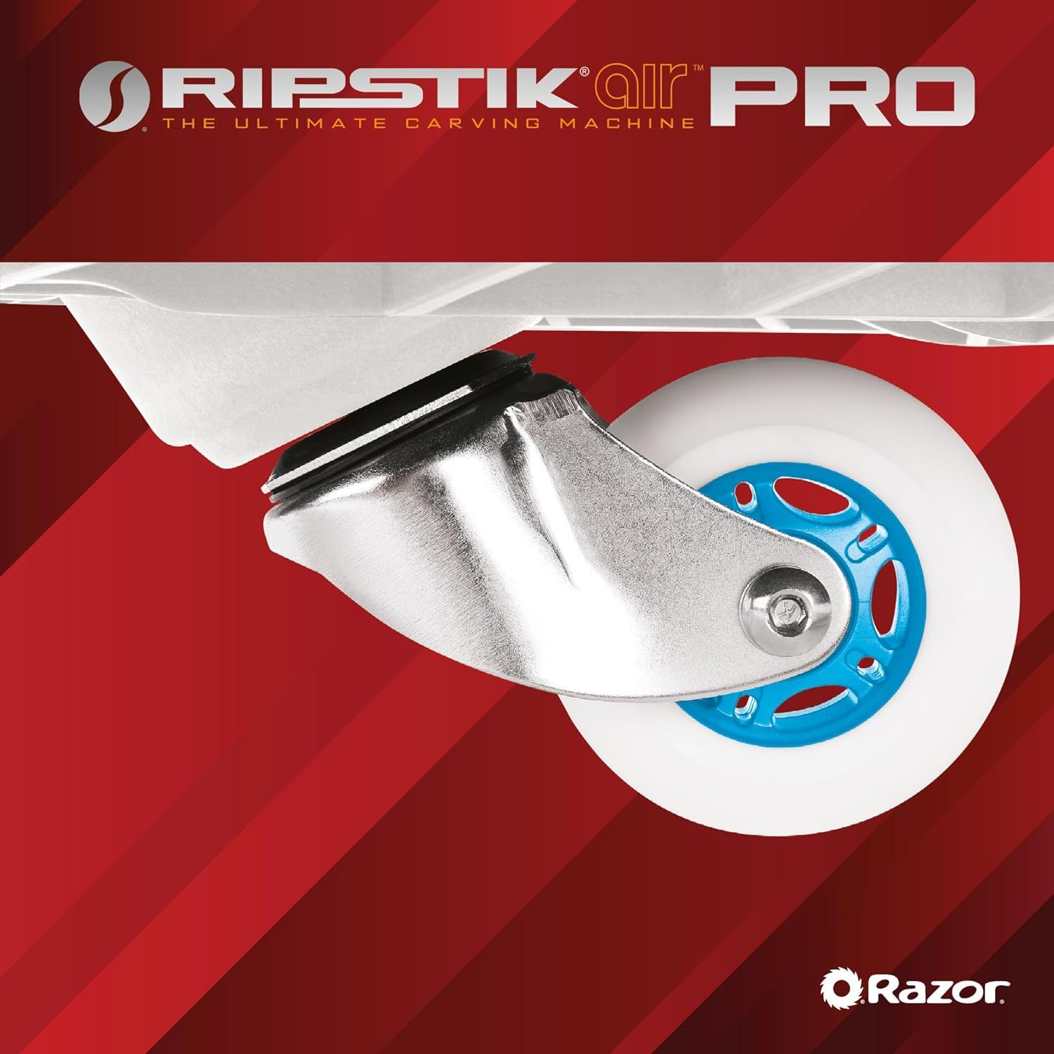 Razor RipStik Ripster Air Pro Waveboard - Lightweight Caster Board for Kids & Teens Ages 8+, Supports Up to 220Lbs (100KG), White Special Edition - Perfect for Skate Parks, Sidewalks & Backyard Riding