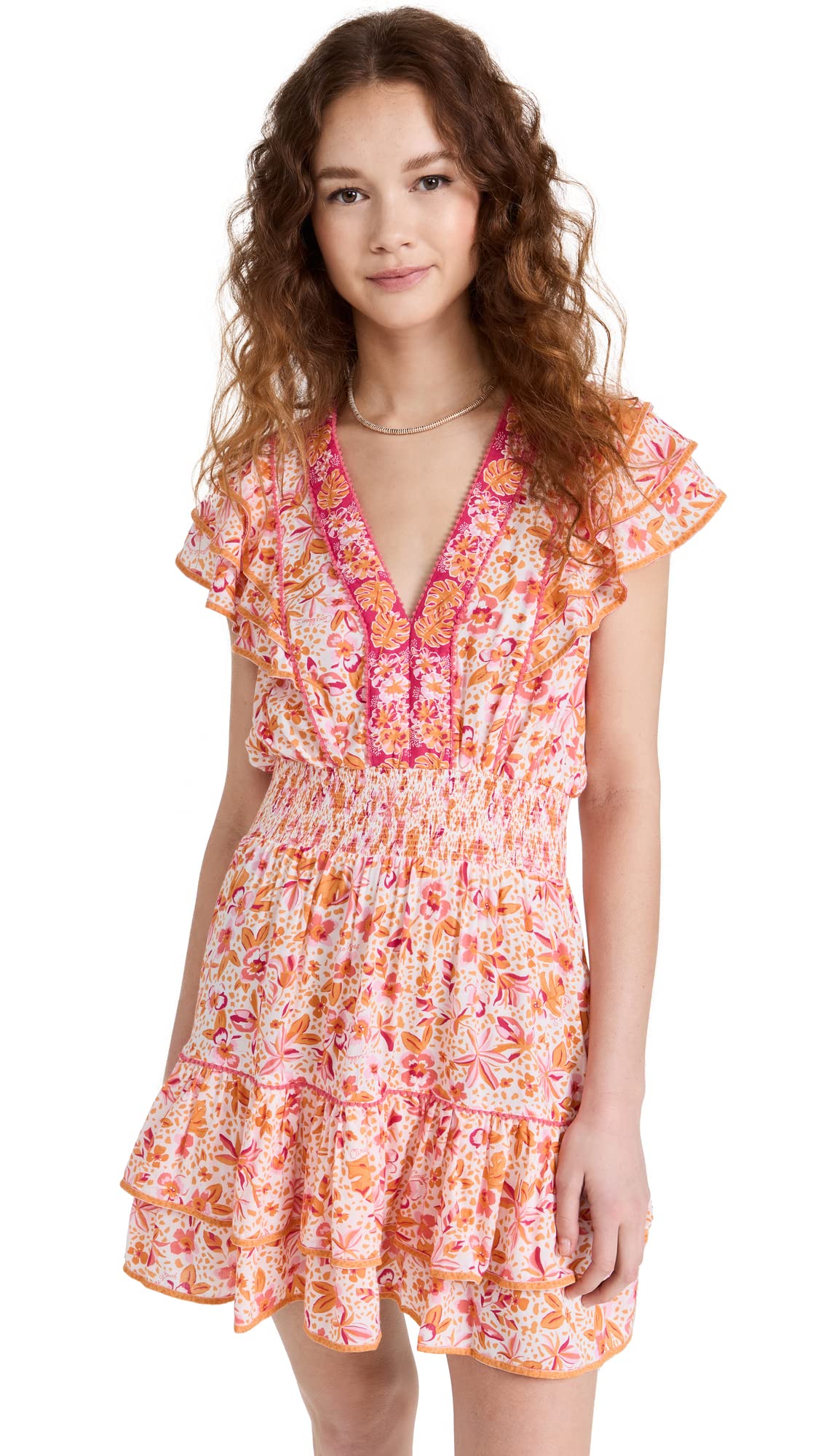 Poupette St Barth Women's Camila Mini Dress - Flowy Summer Beach Dress for Vacations, Parties & Date Nights