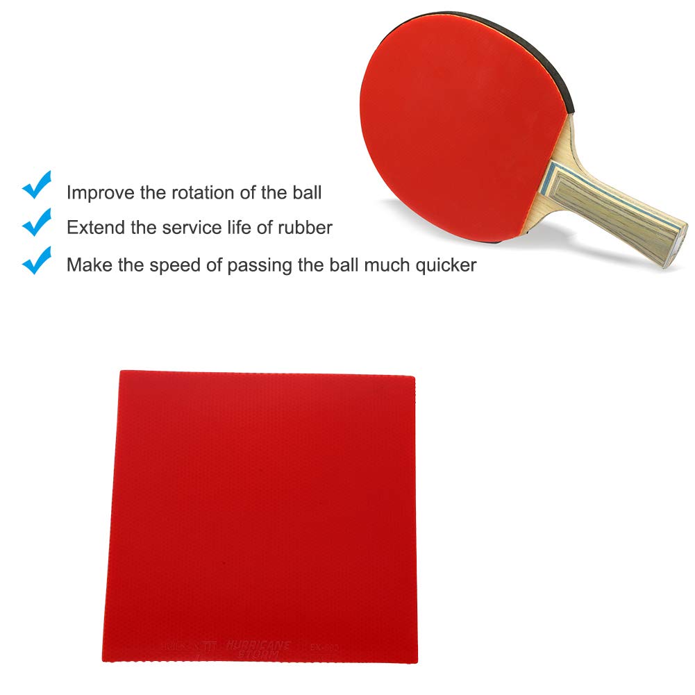 Premium Table Tennis Rubber Racket - Professional Ping Pong Paddle with High-Quality Rubber for Spin & Speed (Red) - Perfect for Training, Competition & Recreational Play