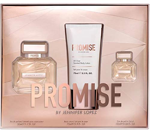 Jennifer Lopez Promise Gift Set for Women - Floral Eau de Parfum, Hydrating Body Lotion & Mini Travel Size Perfume | Moisturizing Dry Skin Care | Romantic Date Night & Special Occasion Fragrance Gift