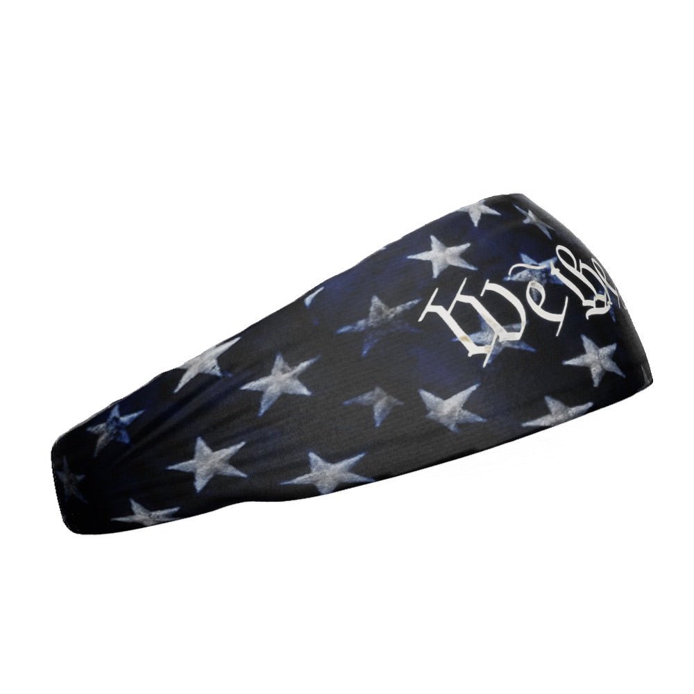 We The People Headband - Patriotic American Flag Headband for Women & Men - Perfect for Sports, Workouts, and 4th of July Celebrations