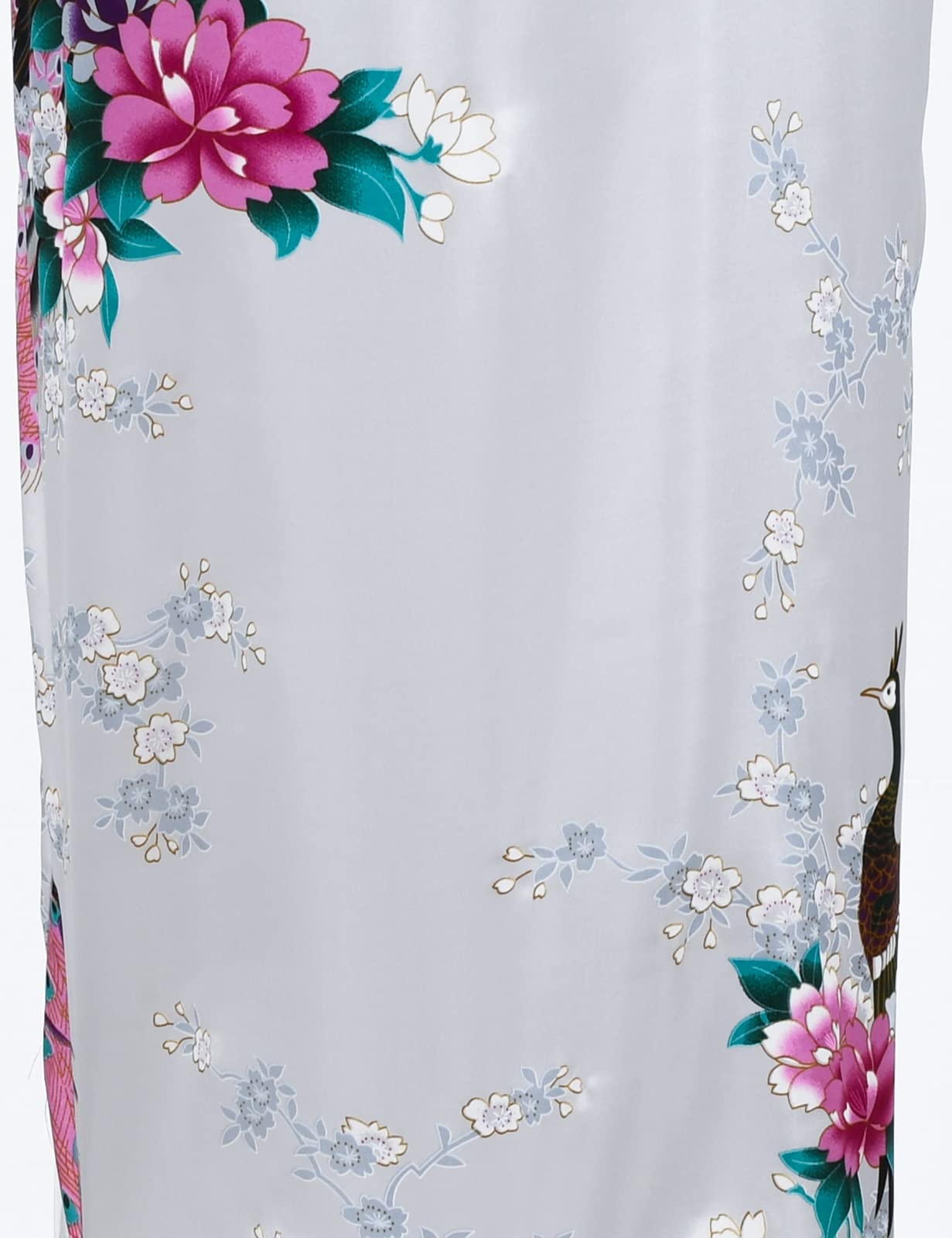 Elegant Peacock Print Satin Kimono Cardigan - Lightweight Jacket Coat for Women | Perfect for Loungewear, Yoga, Beach Cover-Up & Boho Fashion