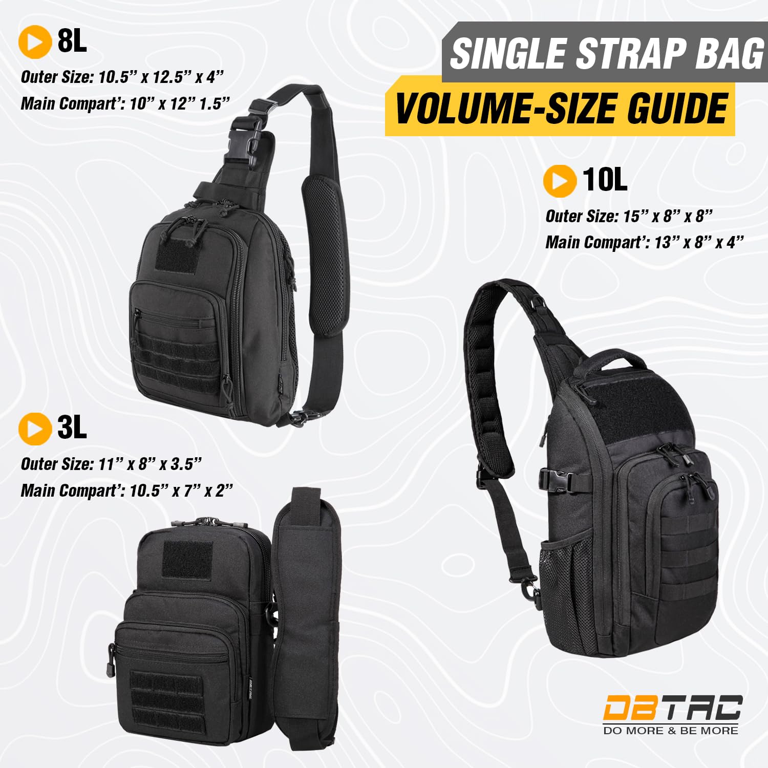 DBTAC Compact Gun Pouch with Shoulder Strap - 3L Tactical Crossbody Bag for CCW, Travel & Everyday Carry | Concealed Gun Holder in Black | Perfect for Outdoor Adventures, Range Days & Personal Protection