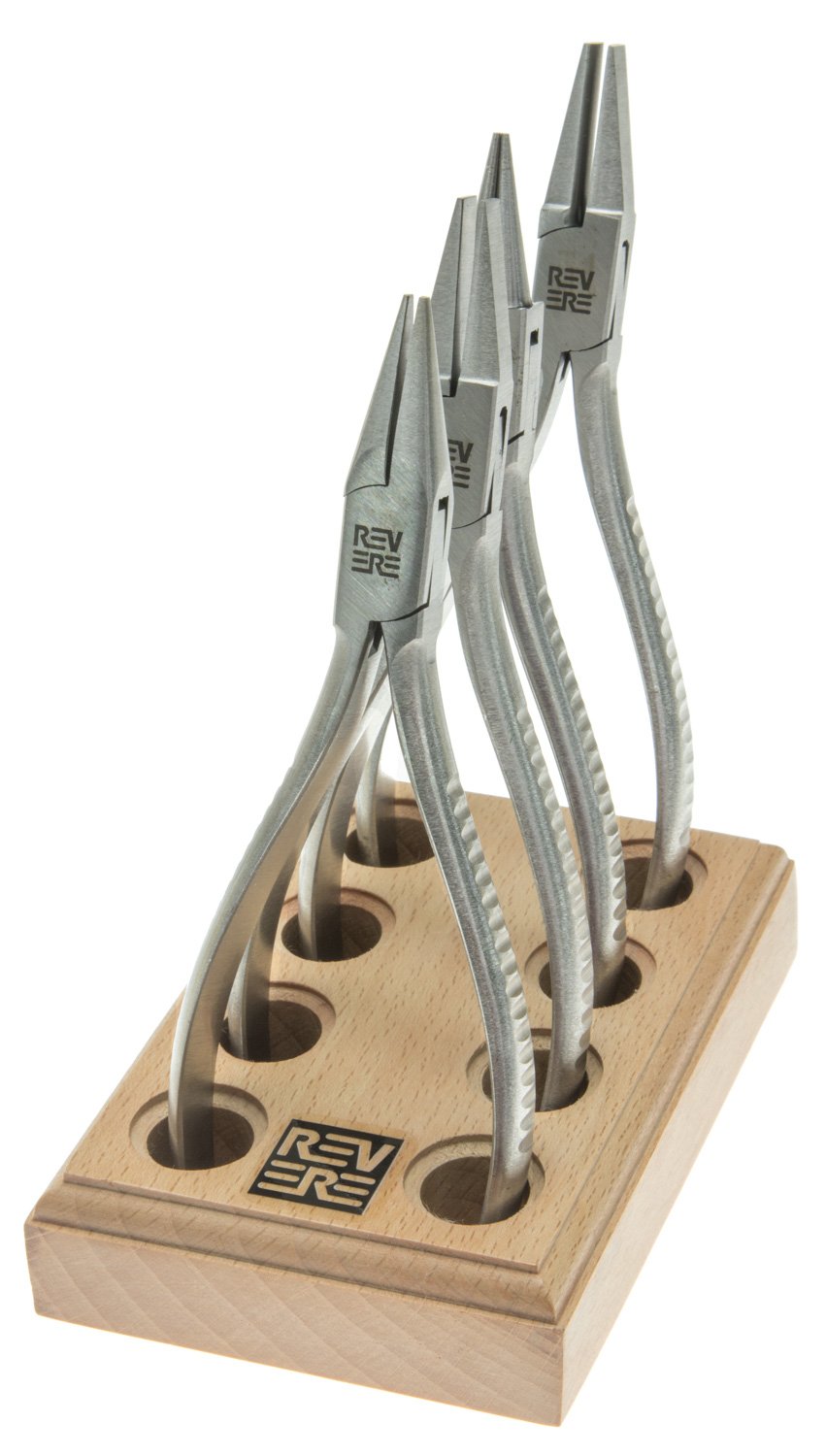 Revere 4-Piece Pliers Set with Stand | PLR-180.98 | Professional Tool Kit for Home Repair, Automotive & DIY Projects