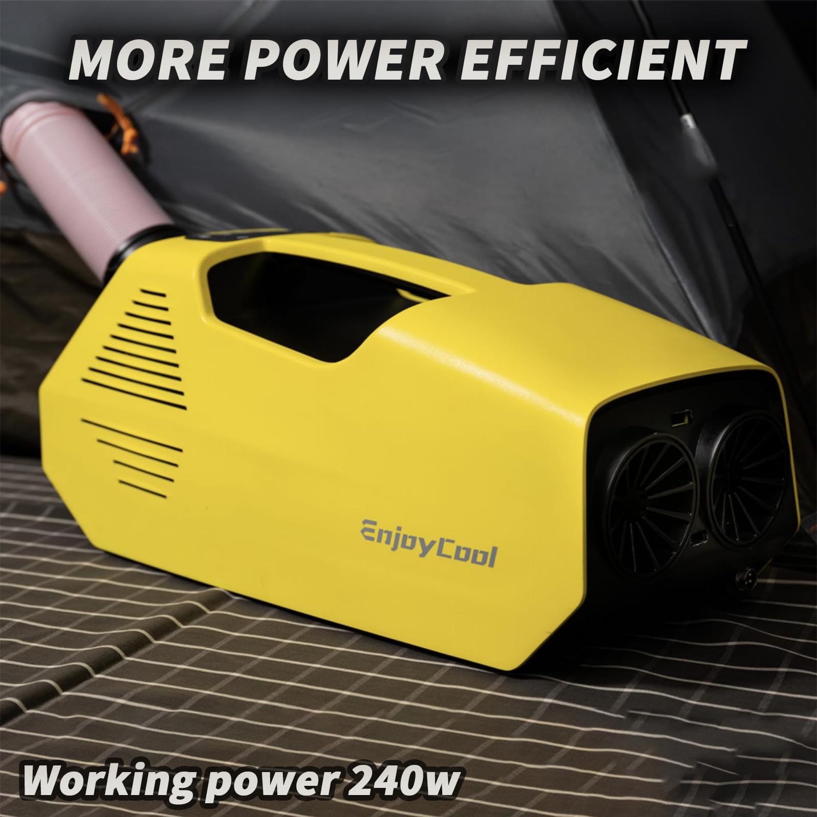 Portable Tent Air Conditioner 222W Low Power - No Window Needed, Hose System with Remote Control (Blue) - Ideal for RVs, Camping, Home Use & Outdoor Adventures
