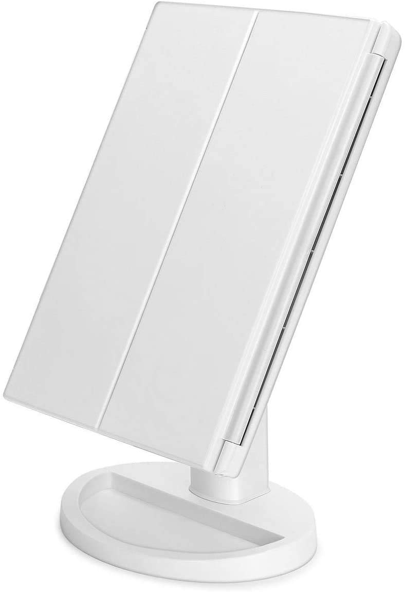 3X Magnification Lighted Vanity Mirror with 21 LED Touch Screen - Adjustable 180° Rotation Portable Travel Makeup Mirror for Home & Professional Use | Perfect for Makeup Application, Skincare Routine & Travel Cosmetics
